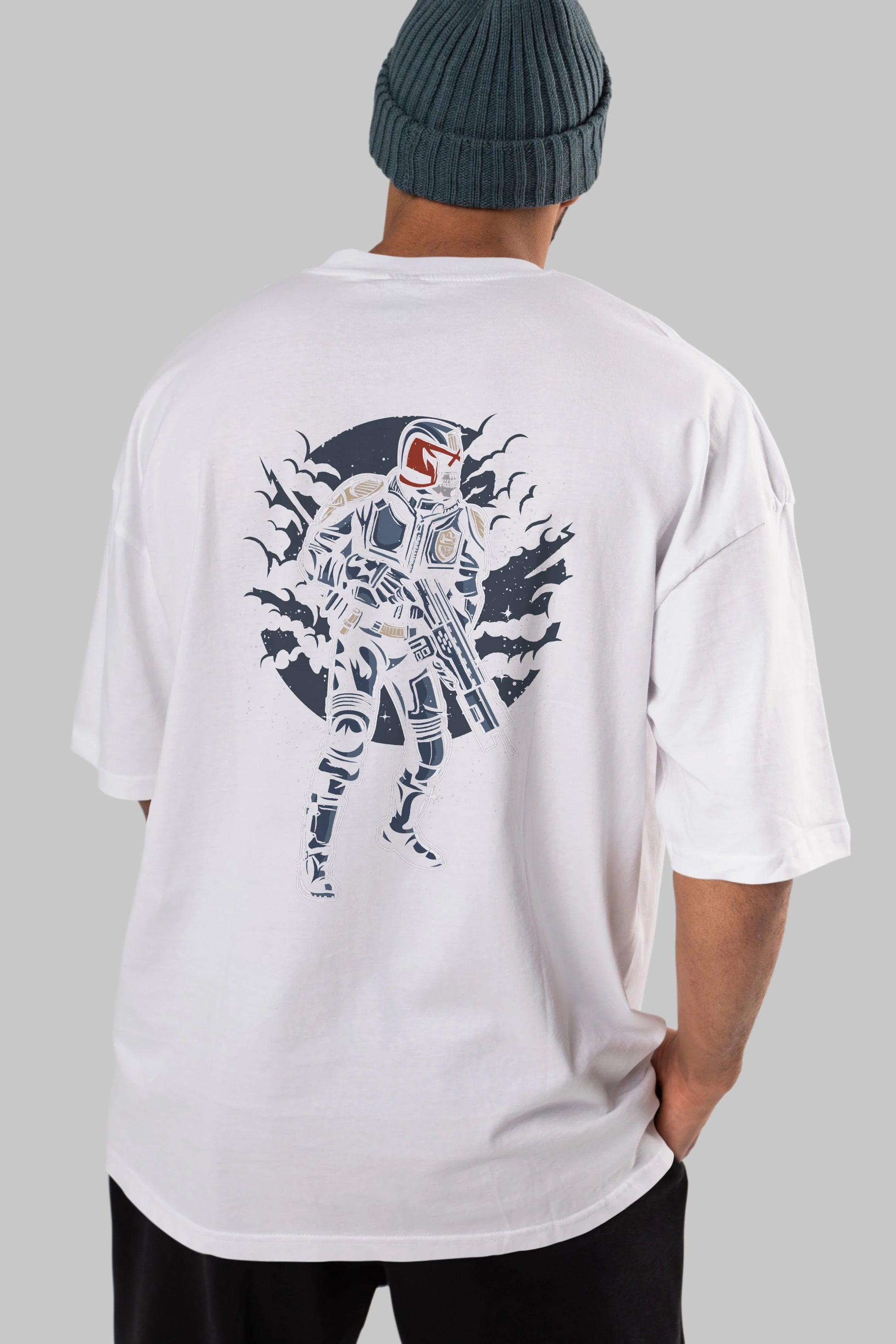 Judge Skull Arka Baskılı Oversize t-shirt Erkek Kadın Unisex %100 Pamuk
