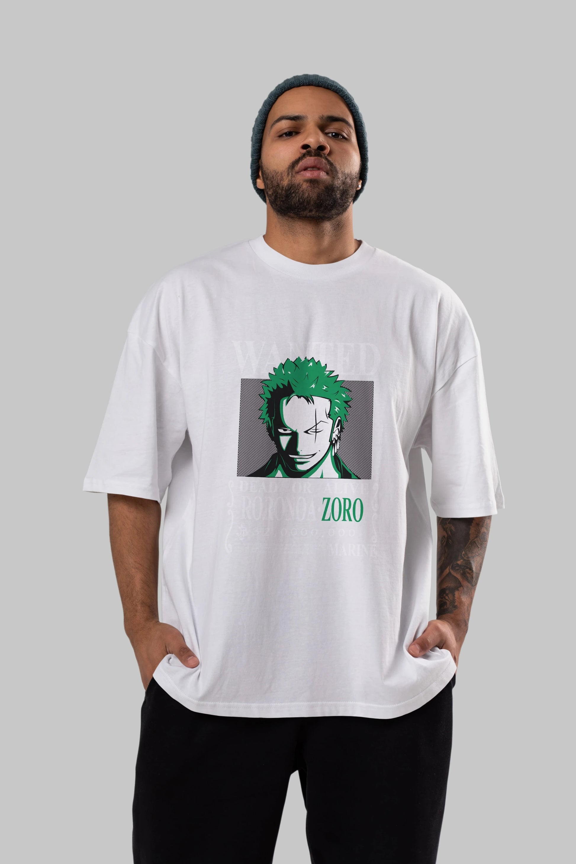 Roronoa Zoro Anime Ön Baskılı Oversize t-shirt Erkek Kadın Unisex