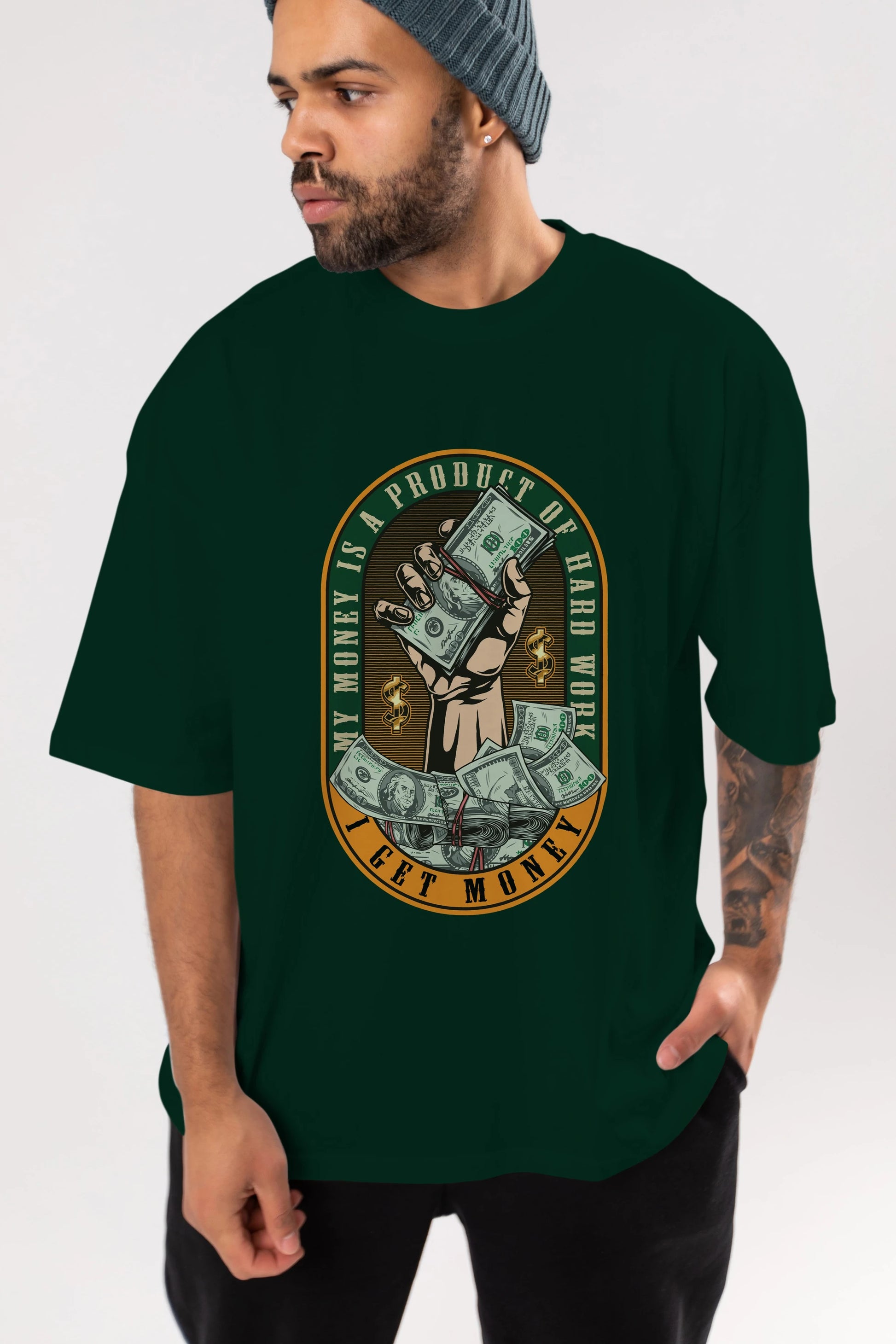 I Get Money Ön Baskılı Oversize t-shirt Erkek Kadın Unisex