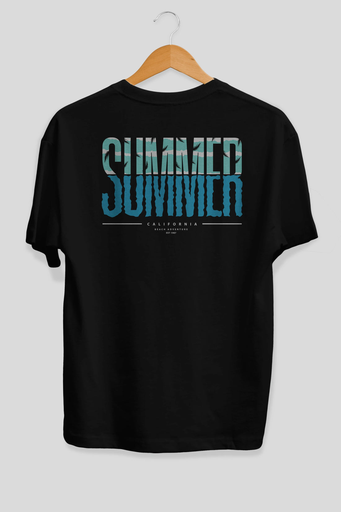 Summer California Arka Baskılı Oversize t-shirt Erkek Kadın Unisex