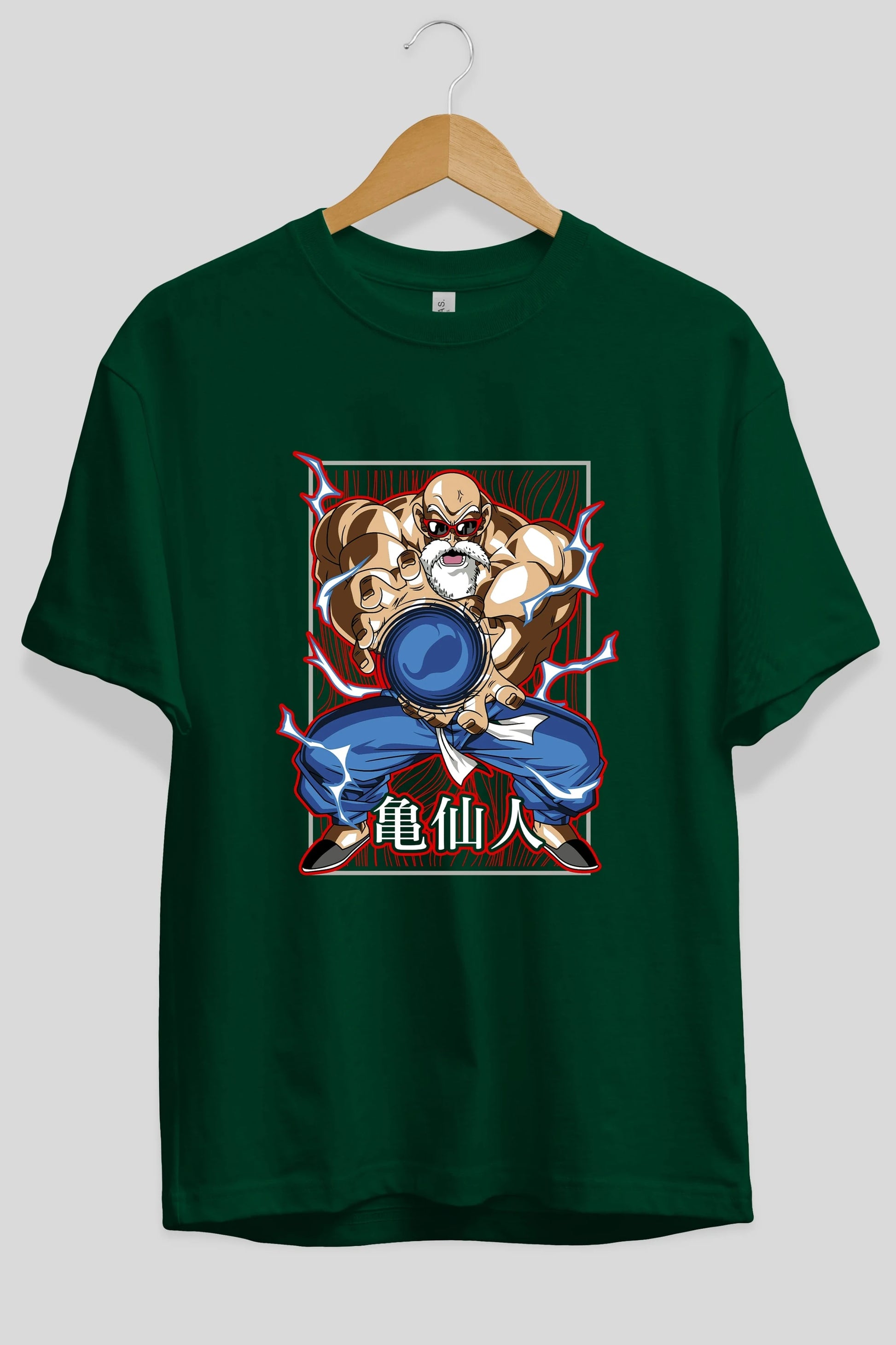 DragonBall MaestroRoshi Anime Ön Baskılı Oversize t-shirt %100 pamuk Erkek Kadın Unisex