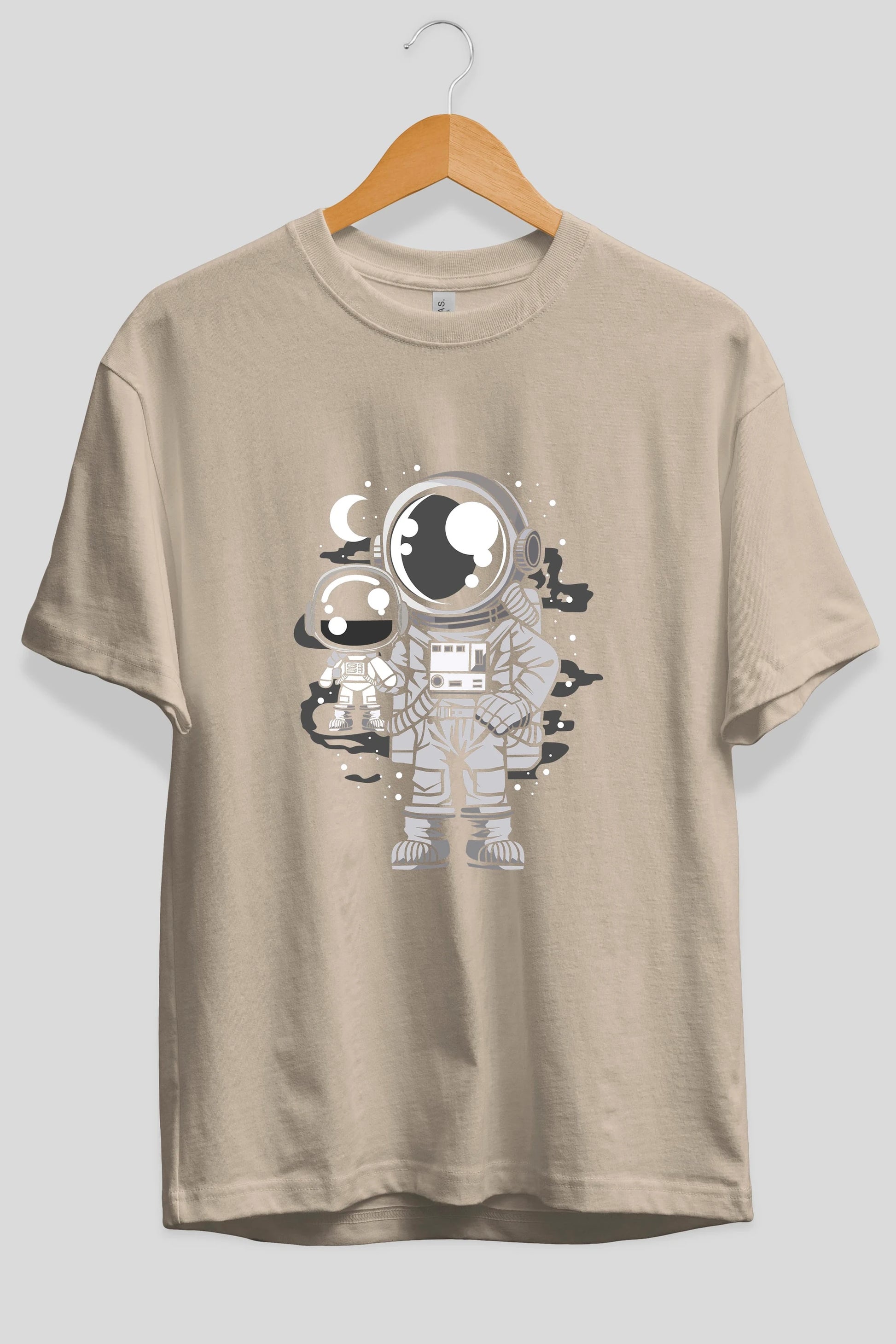 Astronaut And His Doll Ön Baskılı Oversize t-shirt Erkek Kadın Unisex