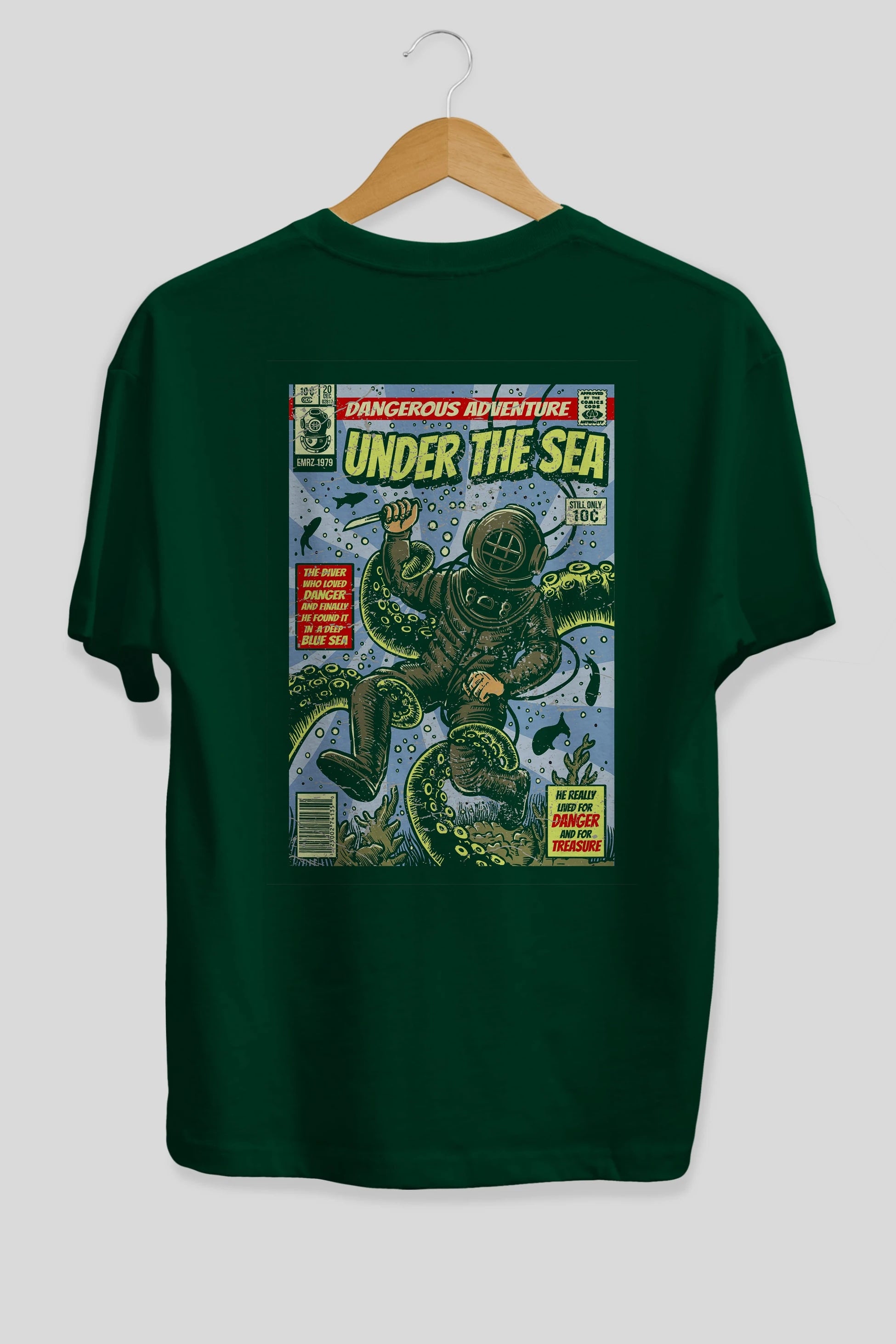 Under The Sea Arka Baskılı Oversize t-shirt Erkek Kadın Unisex %100 Pamuk