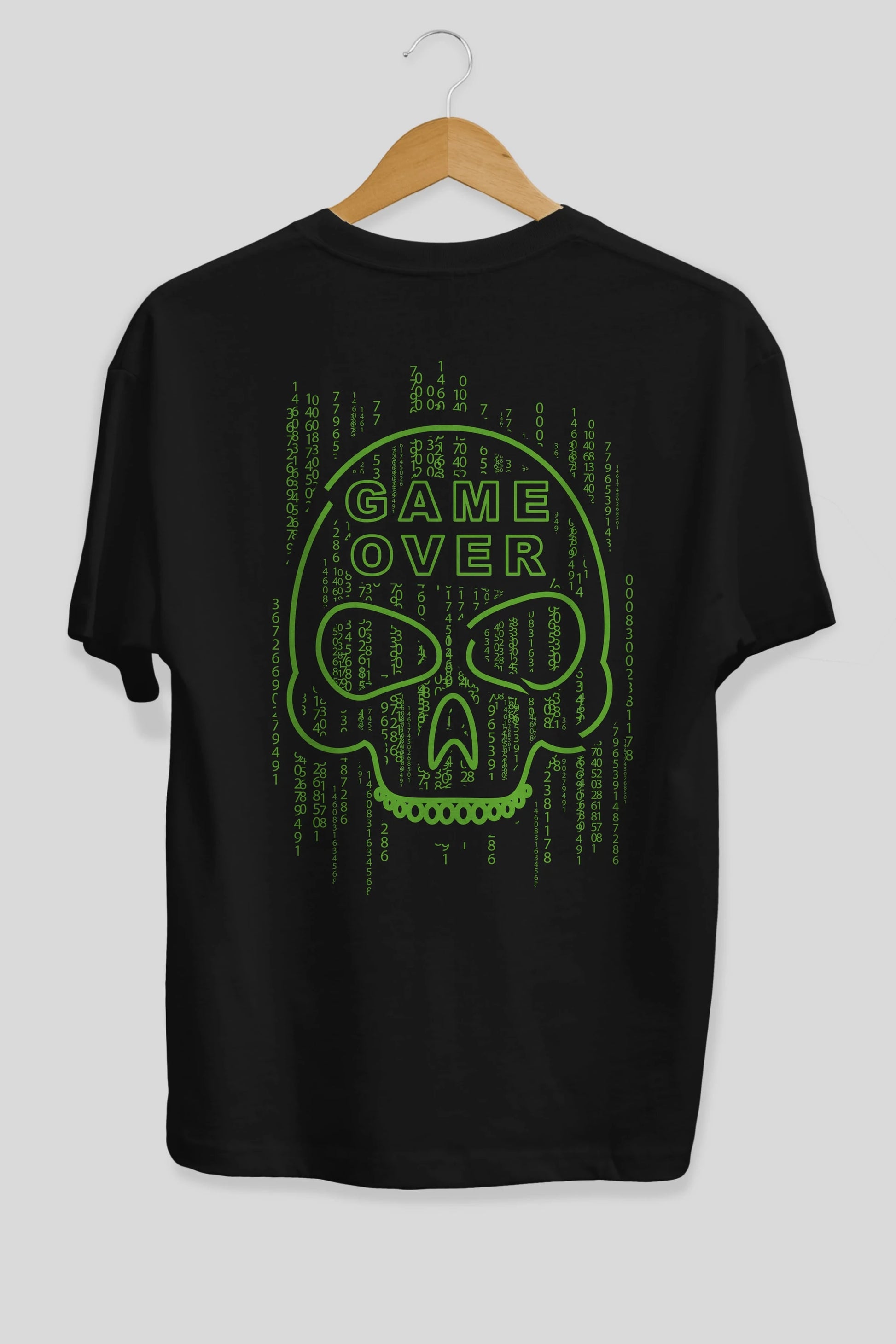 Game Over Arka Baskılı Oversize t-shirt Erkek Kadın Unisex