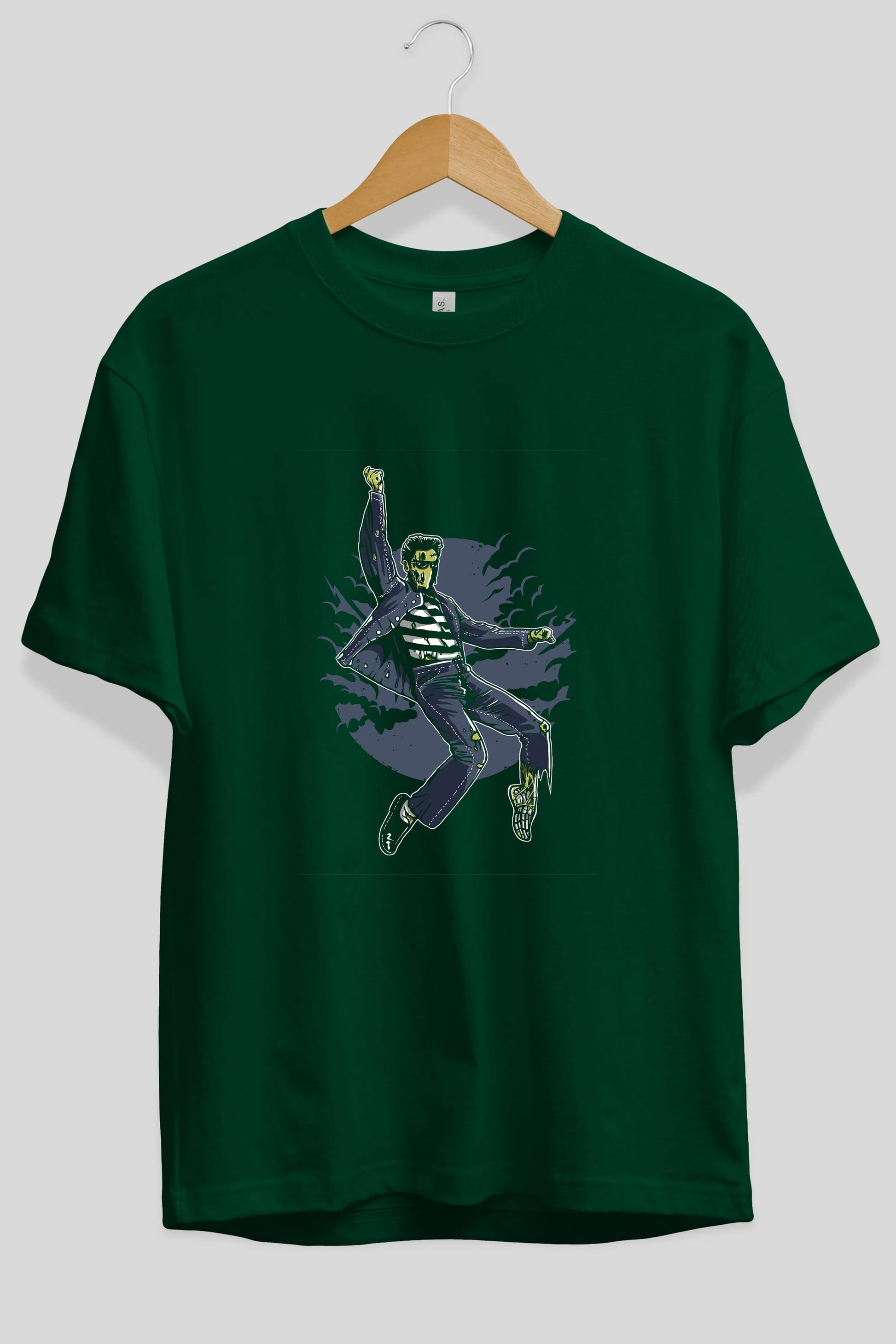 Zombie King Ön Baskılı Oversize t-shirt Erkek Kadın Unisex %100 Pamuk tişort