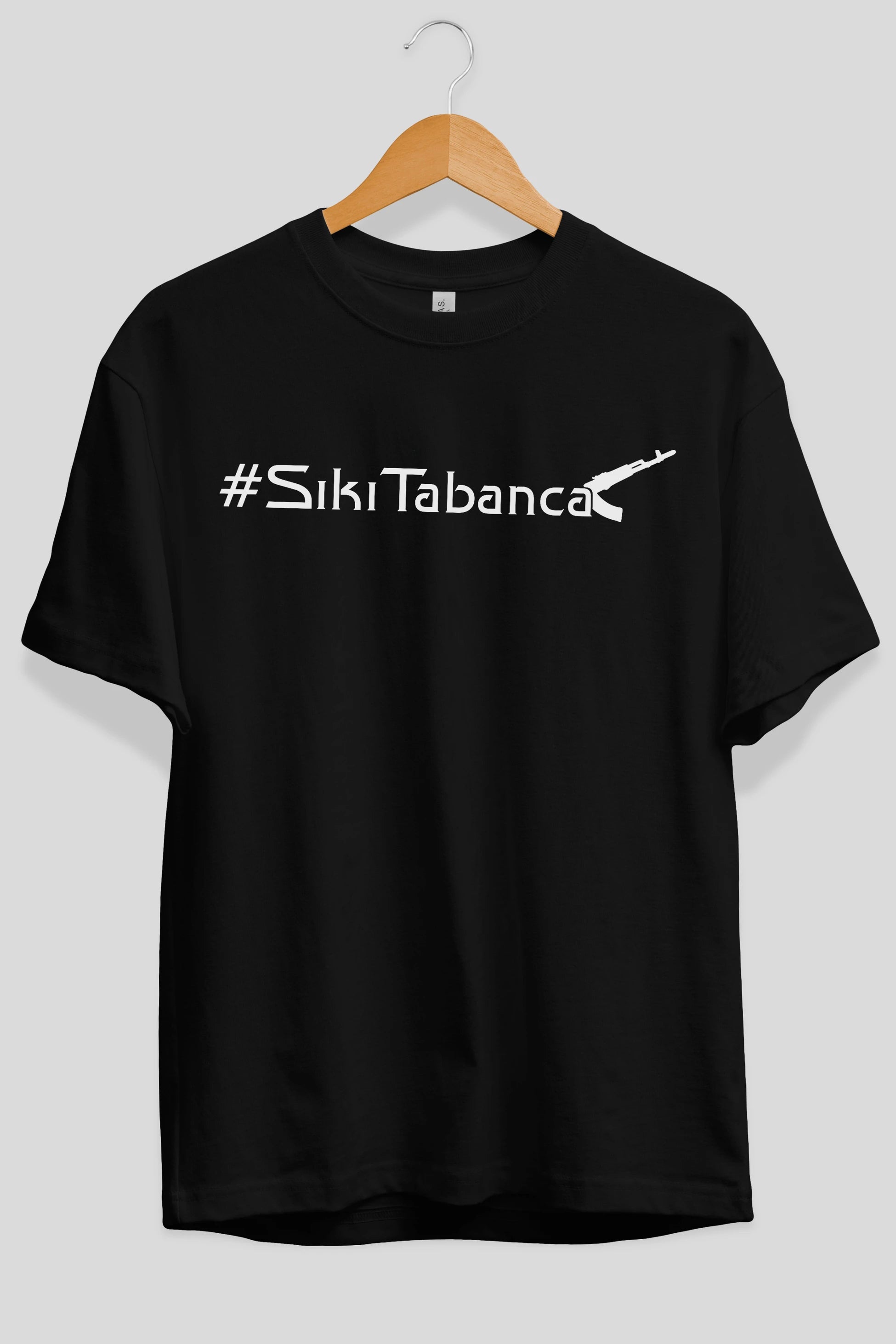 Sıkı Tabanca Ön Baskılı Oversize t-shirt %100 pamuk Erkek Kadın Unisex