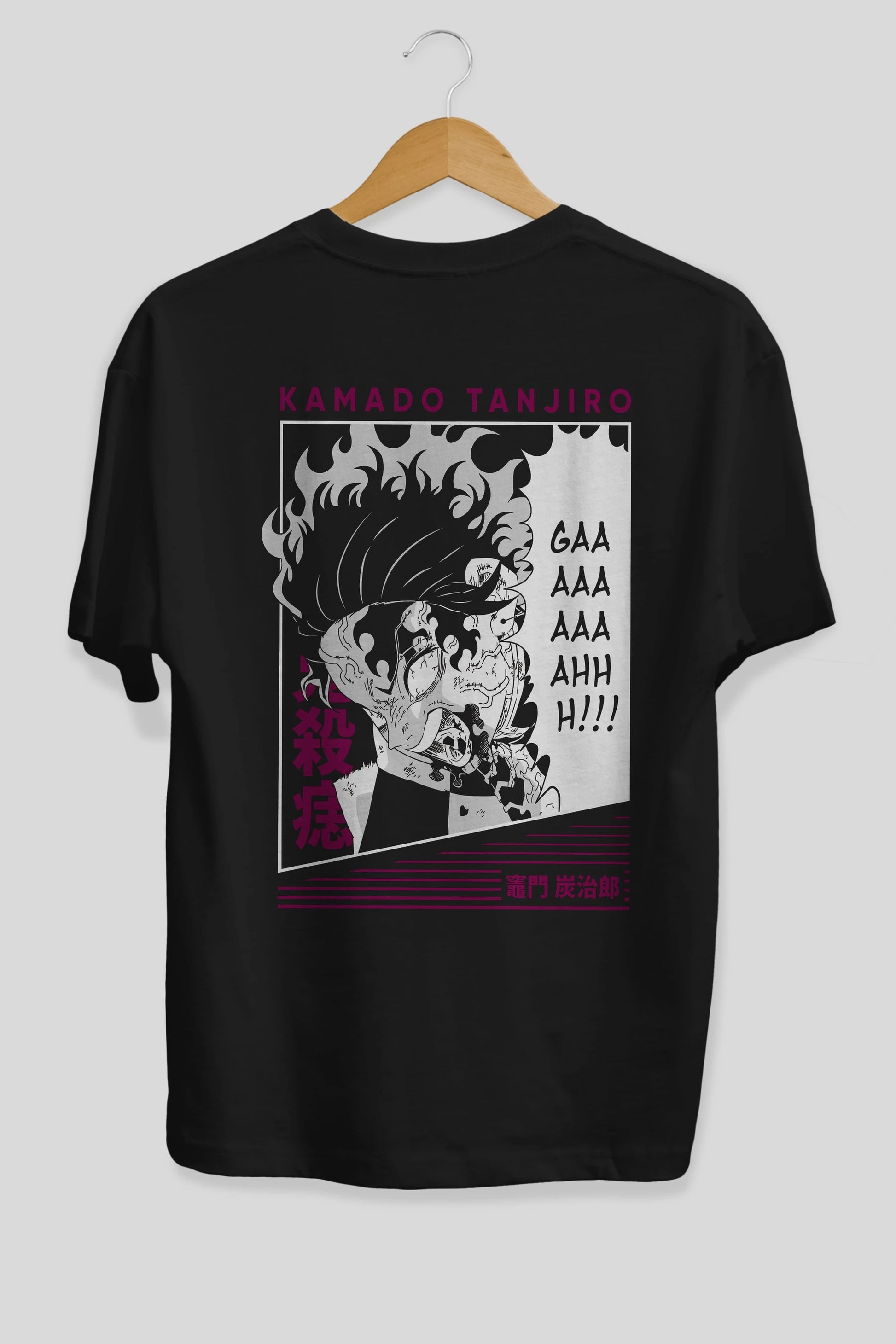 TANJIRO KAMADO 3 Anime Arka Baskılı Oversize t-shirt Erkek Kadın Unisex