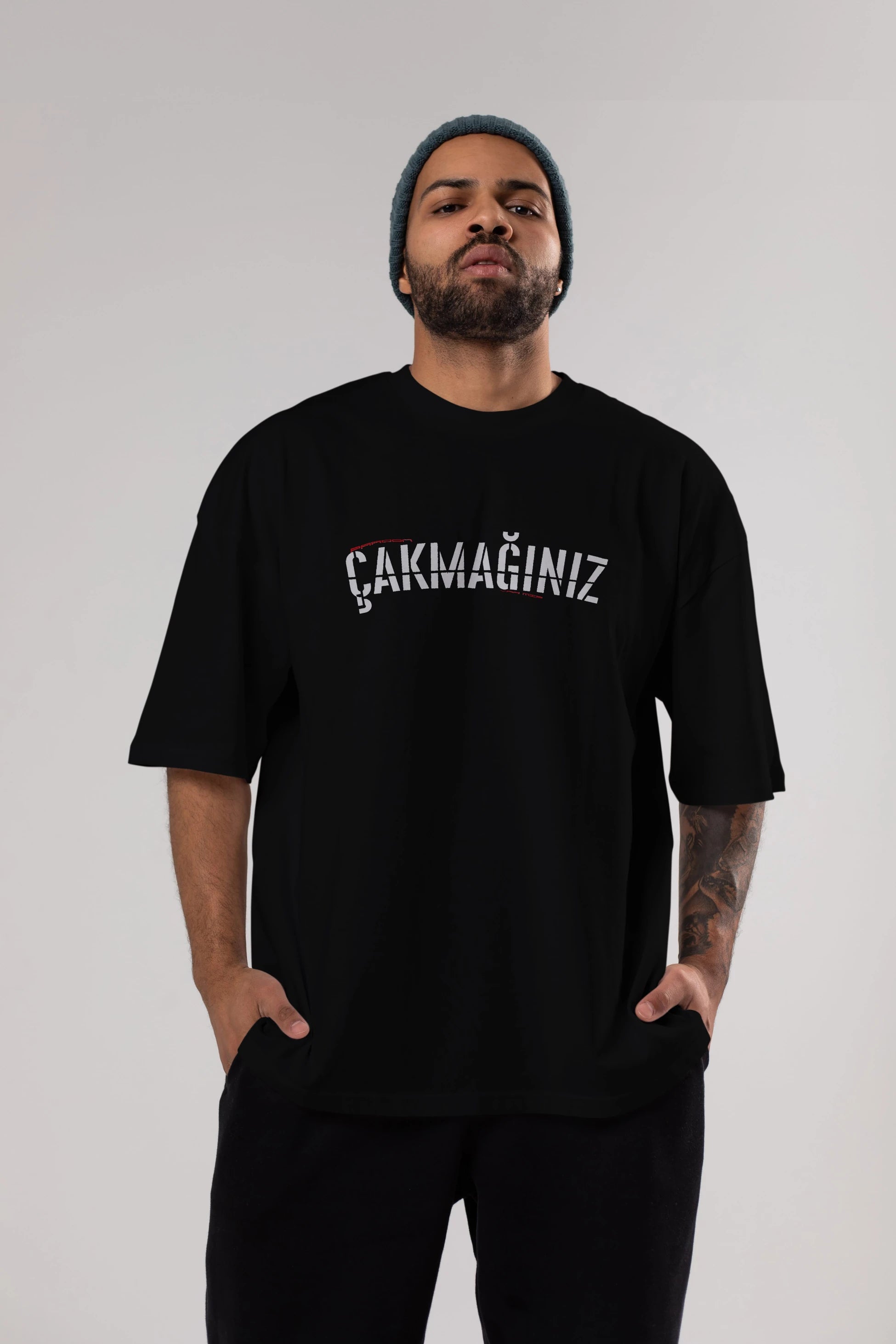 Pardon Çakmağınız Var Mı Ön Baskılı Oversize t-shirt %100 pamuk Erkek Kadın Unisex