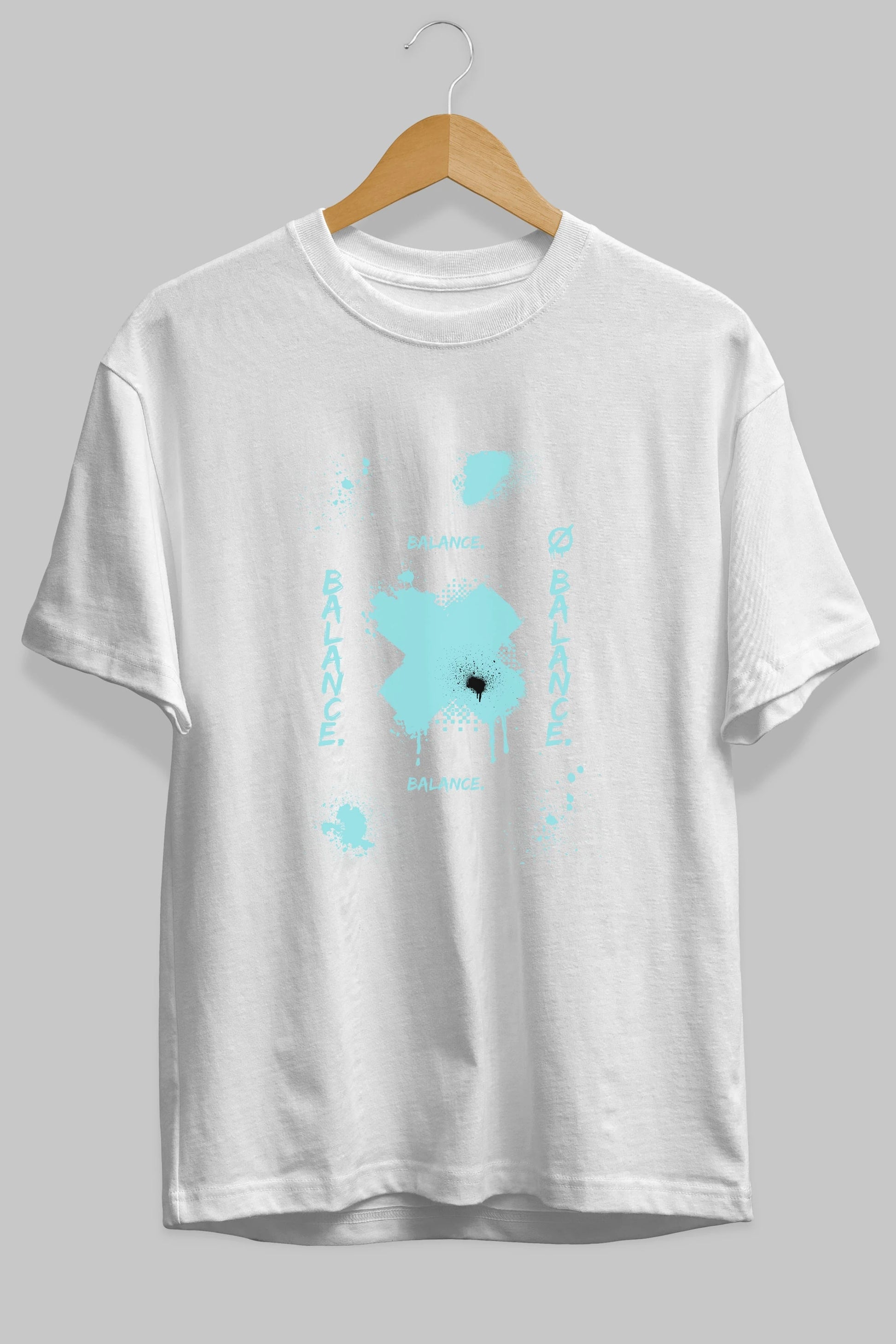Balance Balance Yazılı Ön Baskılı Oversize t-shirt Erkek Kadın Unisex