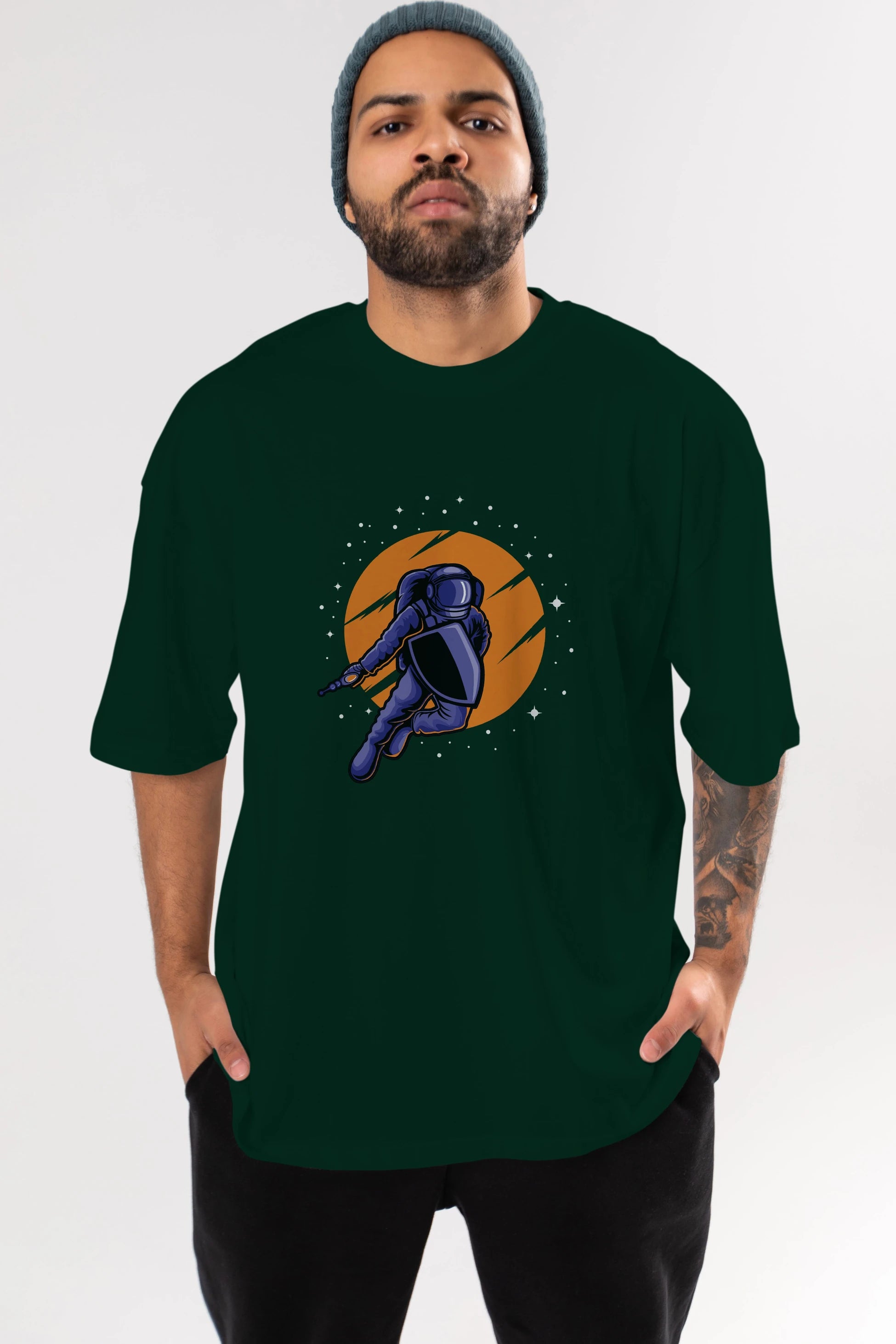 Astro Wars Ön Baskılı Oversize t-shirt Erkek Kadın Unisex