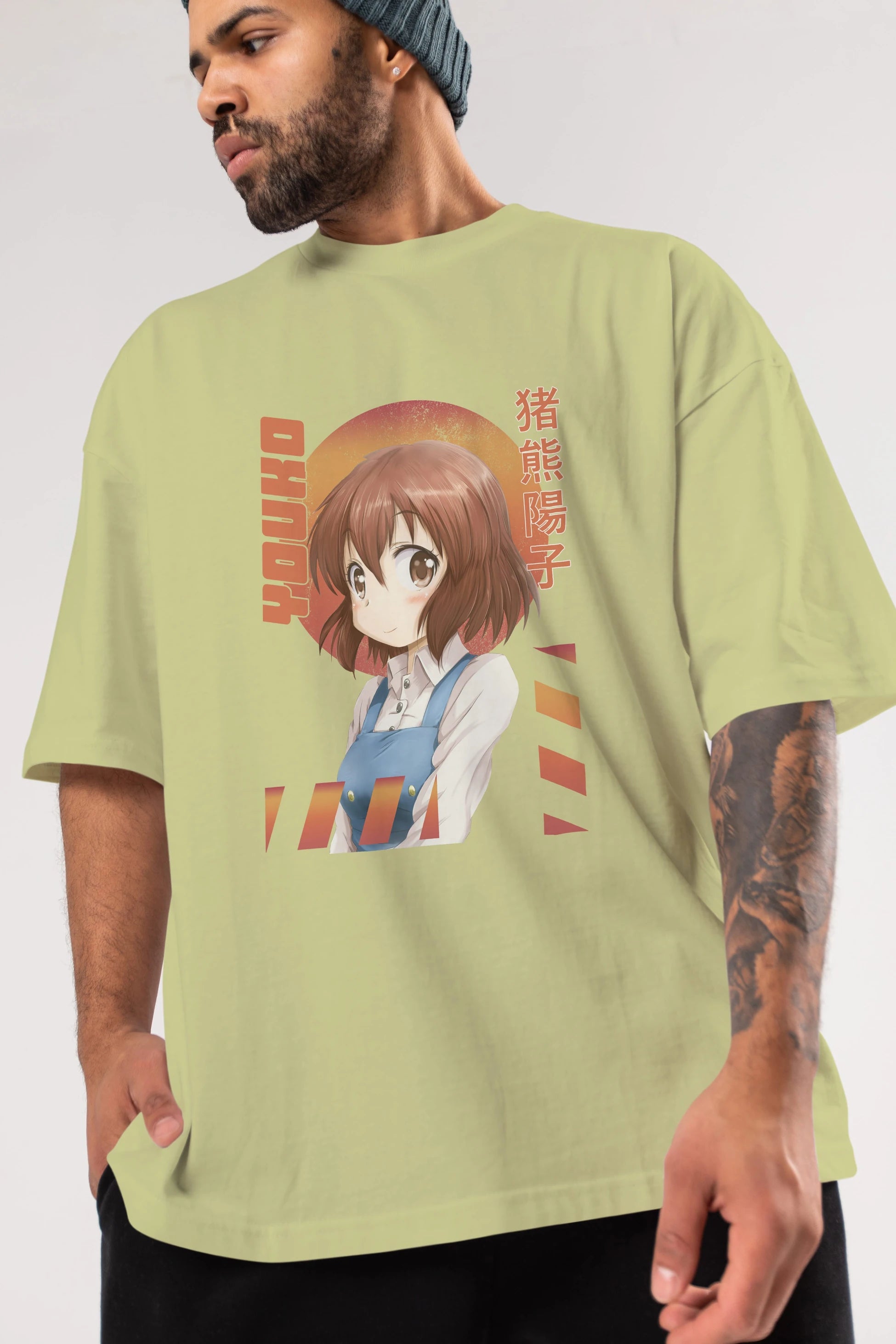 Youko Inokuma 5 Anime Ön Baskılı Oversize t-shirt %100 pamuk Erkek Kadın Unisex