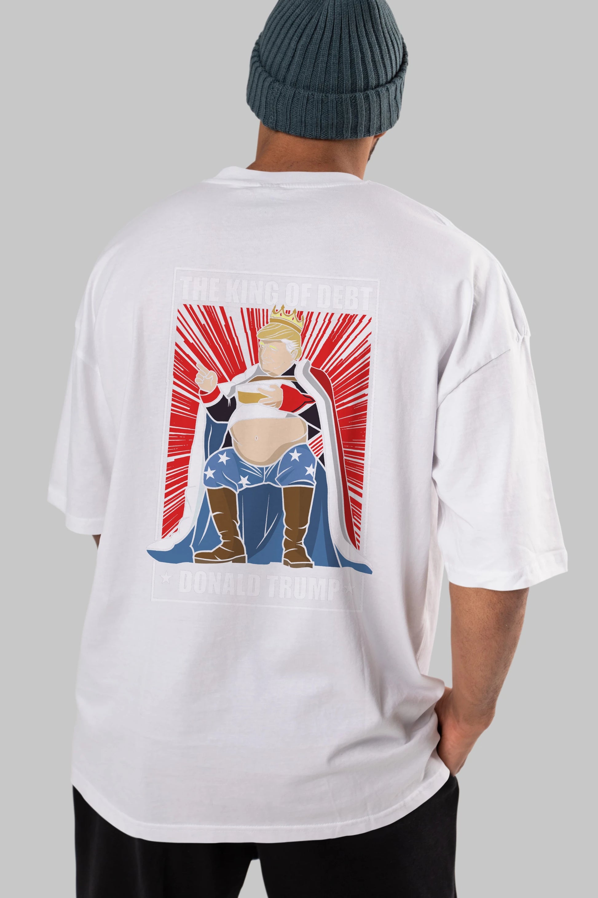 Trump King Arka Baskılı Oversize t-shirt Erkek Kadın Unisex %100 Pamuk tişort