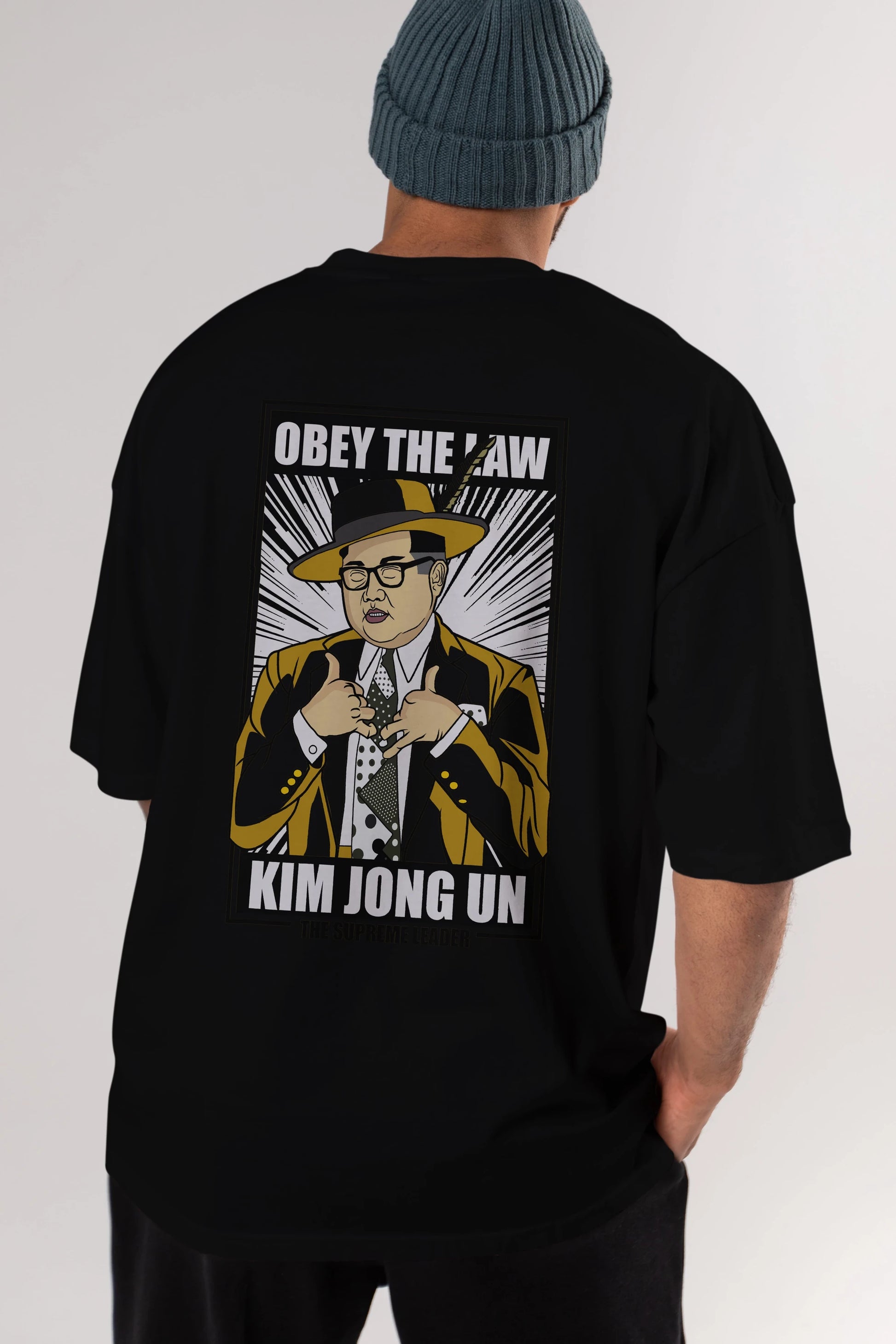The Mask Jong Un Arka Baskılı Oversize t-shirt Erkek Kadın Unisex %100 Pamuk tişort