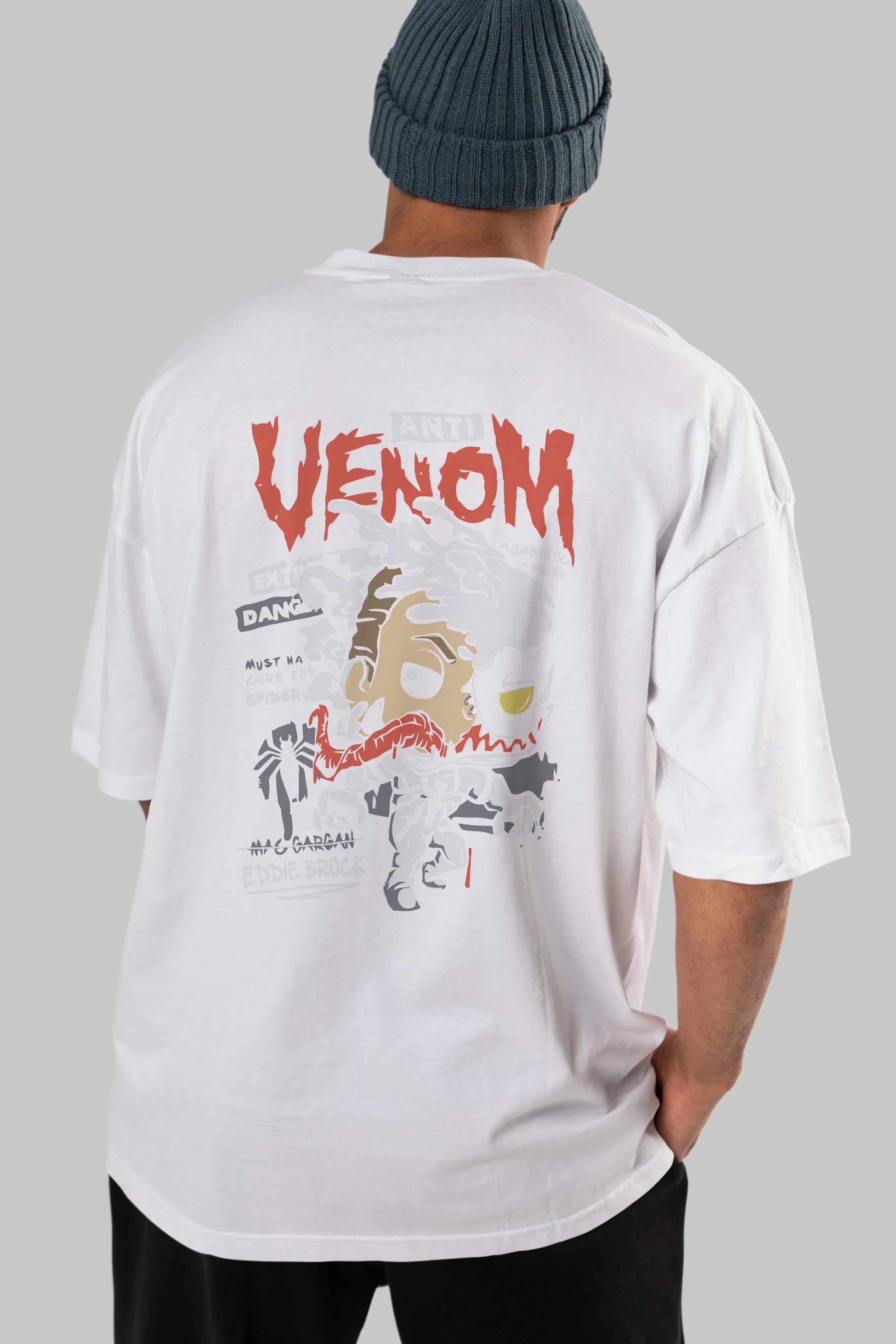 Venom (9) Arka Baskılı Oversize t-shirt Erkek Kadın Unisex %100 Pamuk Bisiklet Yaka tişort