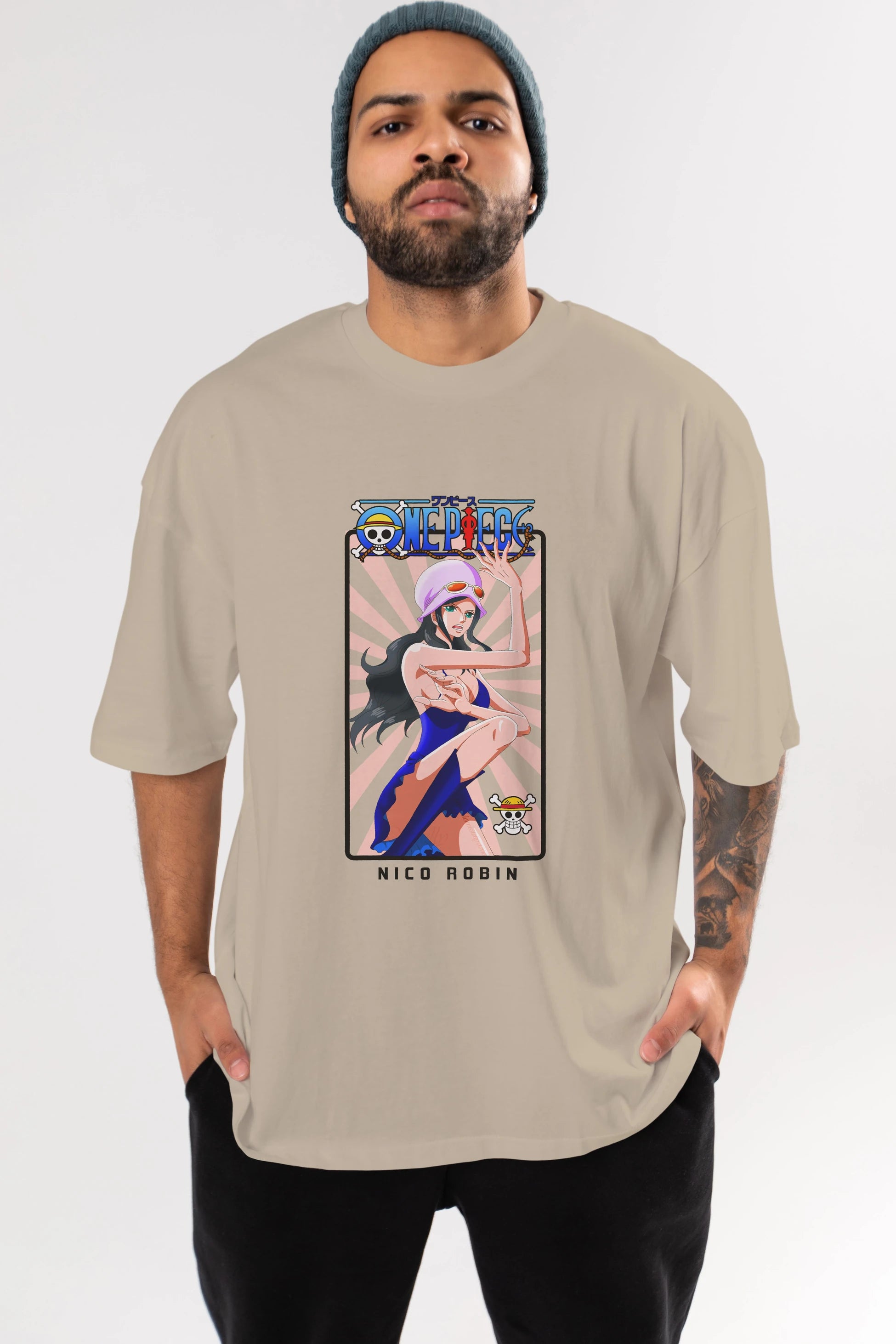 Nico Robin Anime Ön Baskılı Oversize t-shirt Erkek Kadın Unisex
