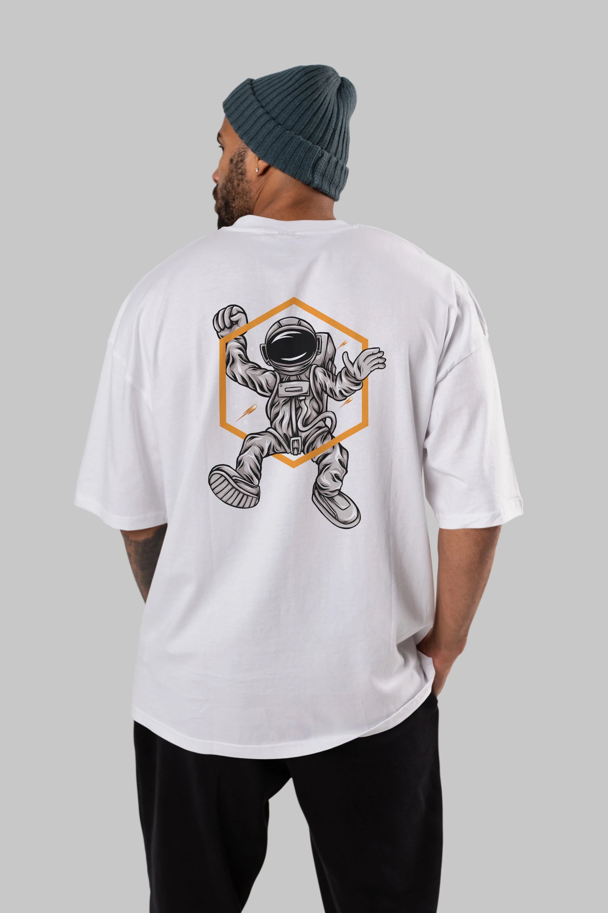 Astrofun Arka Baskılı Oversize t-shirt Erkek Kadın Unisex