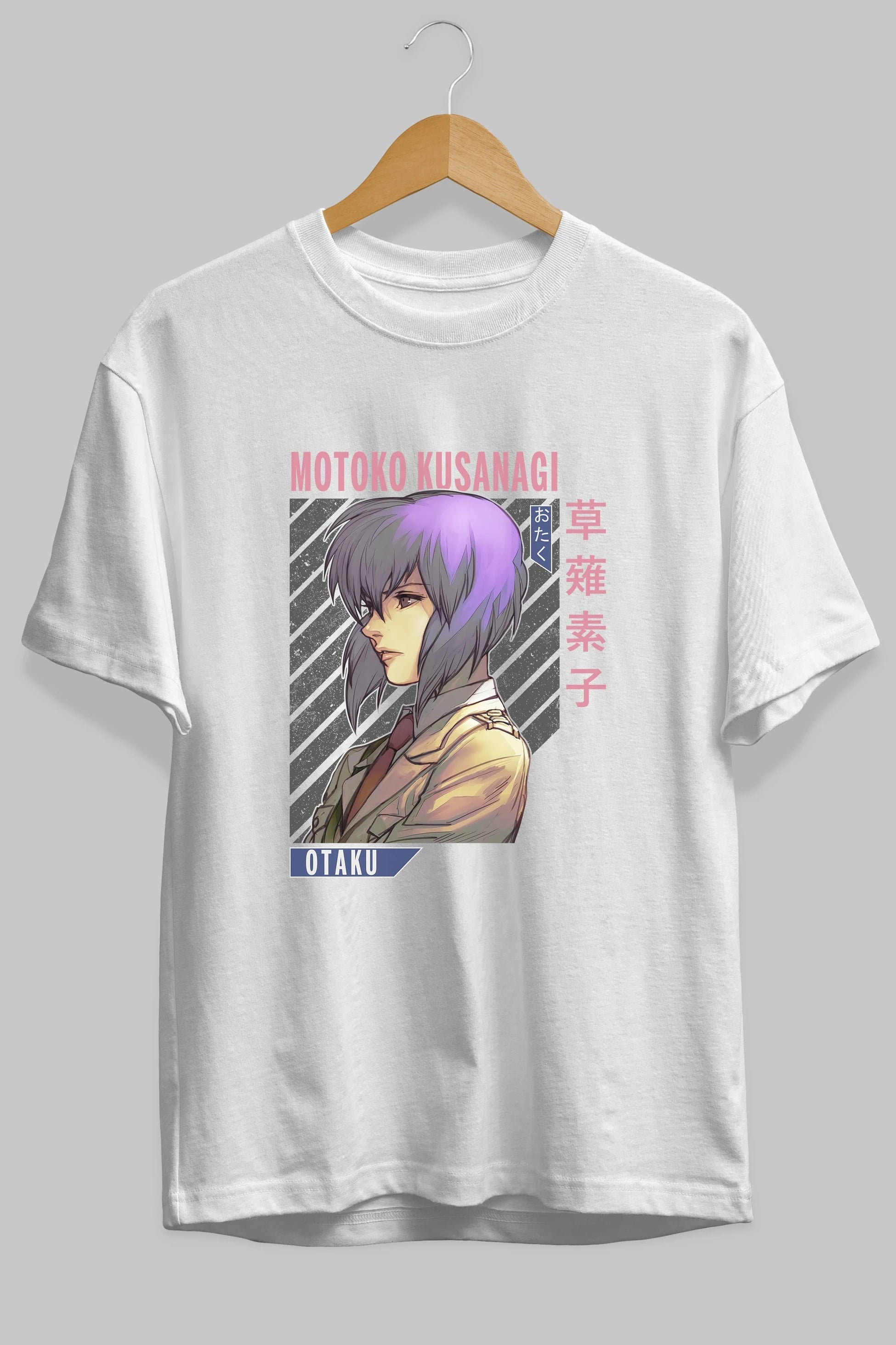 Motoko Kusanagi 4 Anime Ön Baskılı Oversize t-shirt %100 pamuk Erkek Kadın Unisex