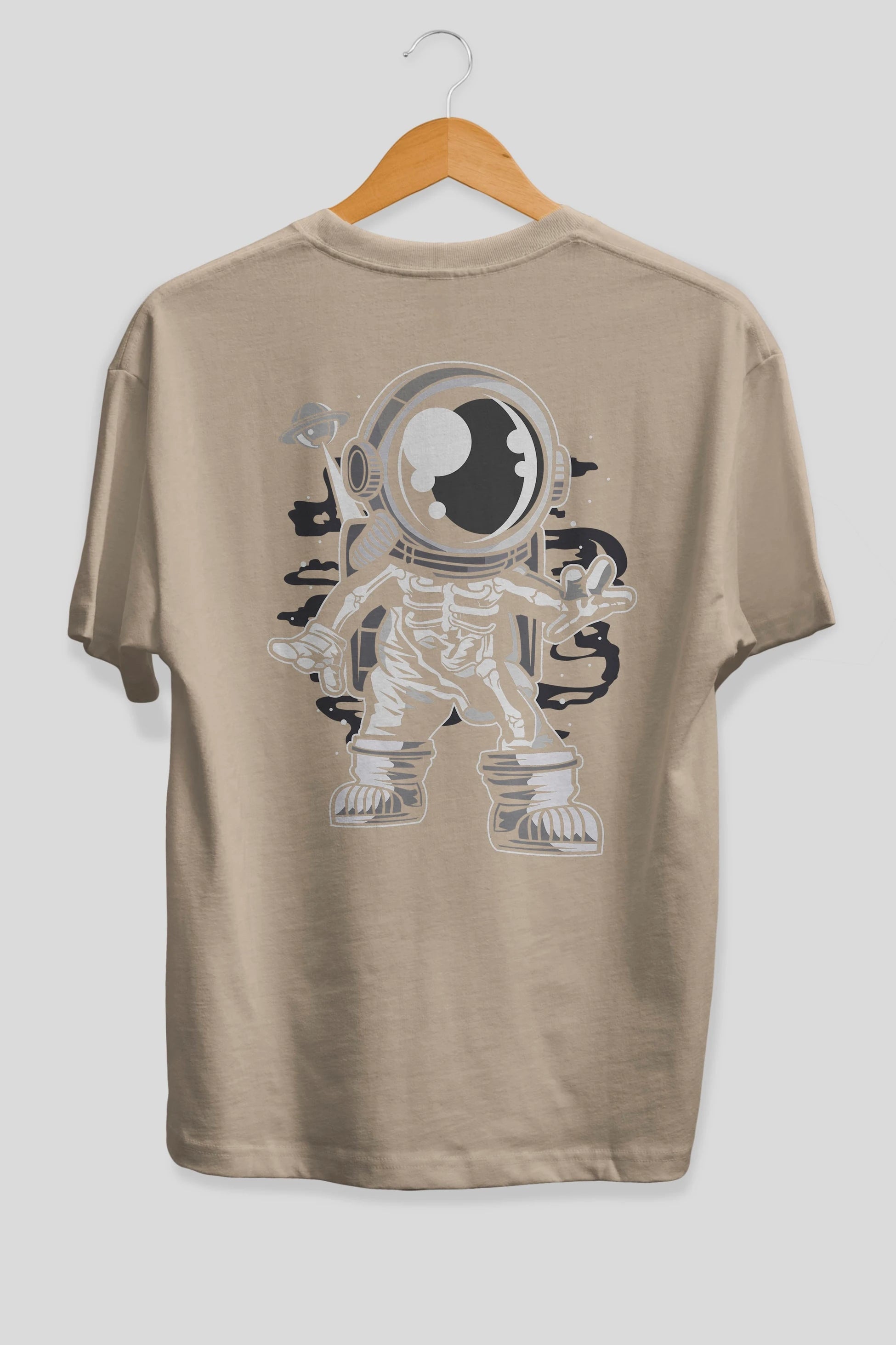 Space Skeleton Arka Baskılı Oversize t-shirt Erkek Kadın Unisex