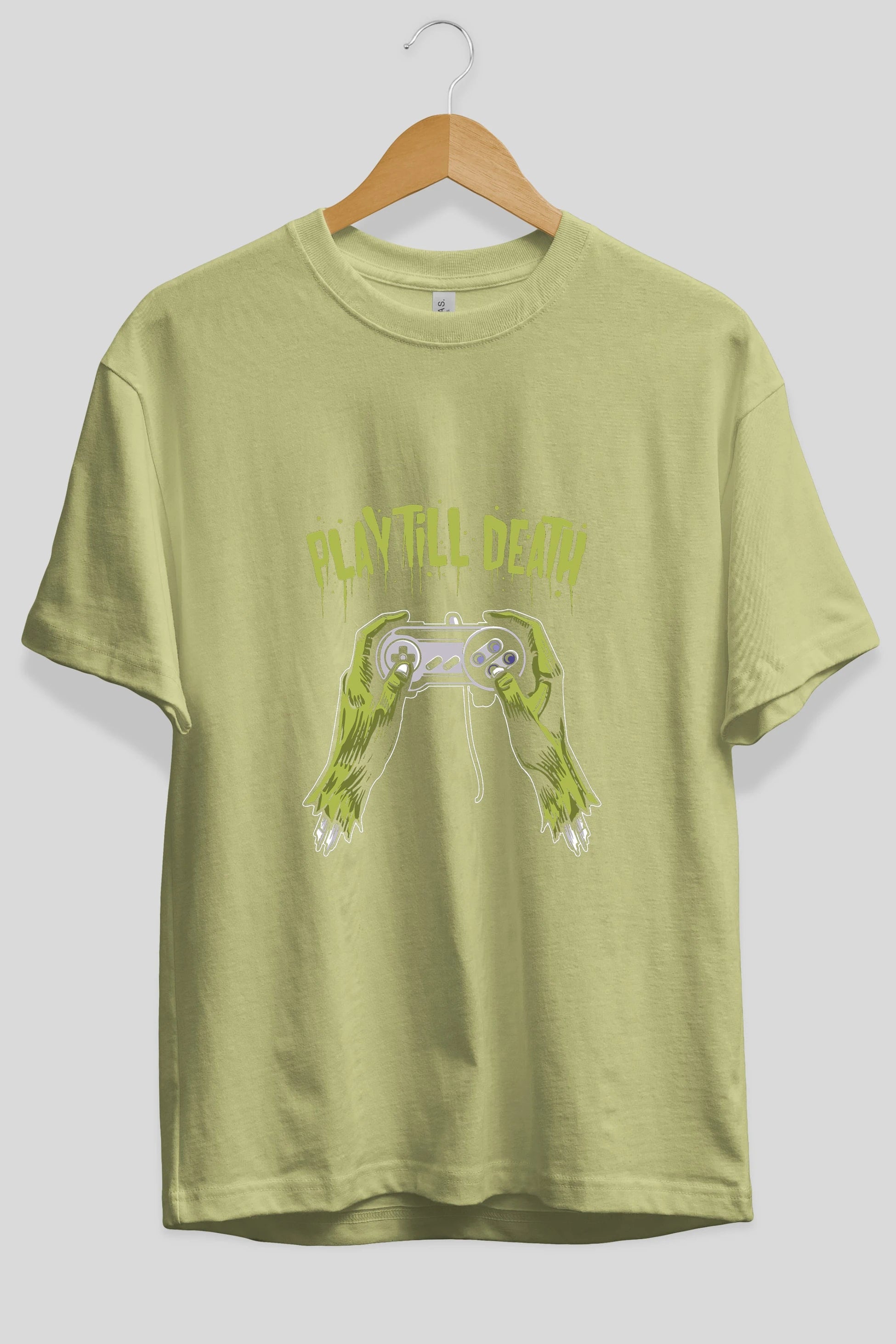 Play Till Death Ön Baskılı Oversize t-shirt Erkek Kadın Unisex %100 Pamuk tişort