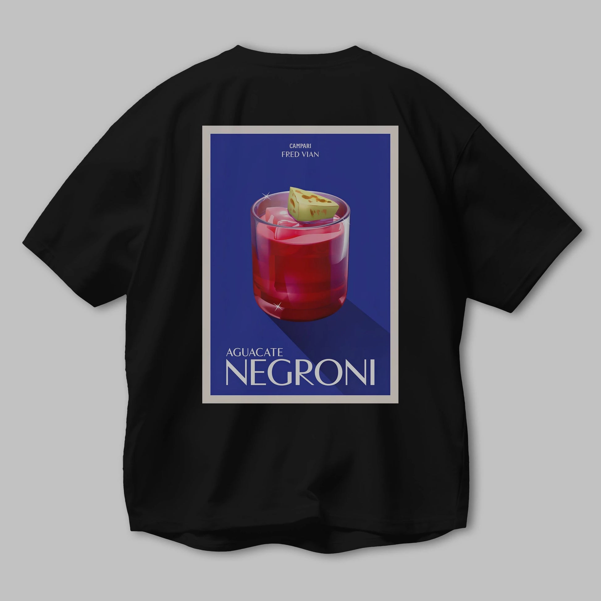 Aguacate Negroni Arka Baskılı Oversize t-shirt Erkek Kadın Unisex %100 Pamuk Bisiklet Yaka tişort