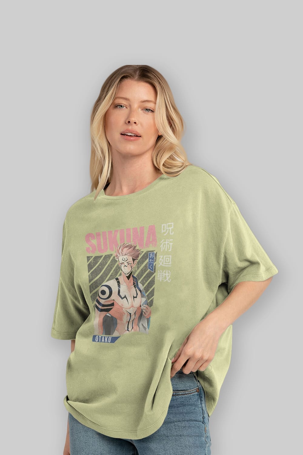 Sukuna Ryoumen 1 Anime Ön Baskılı Oversize t-shirt %100 pamuk Erkek Kadın Unisex