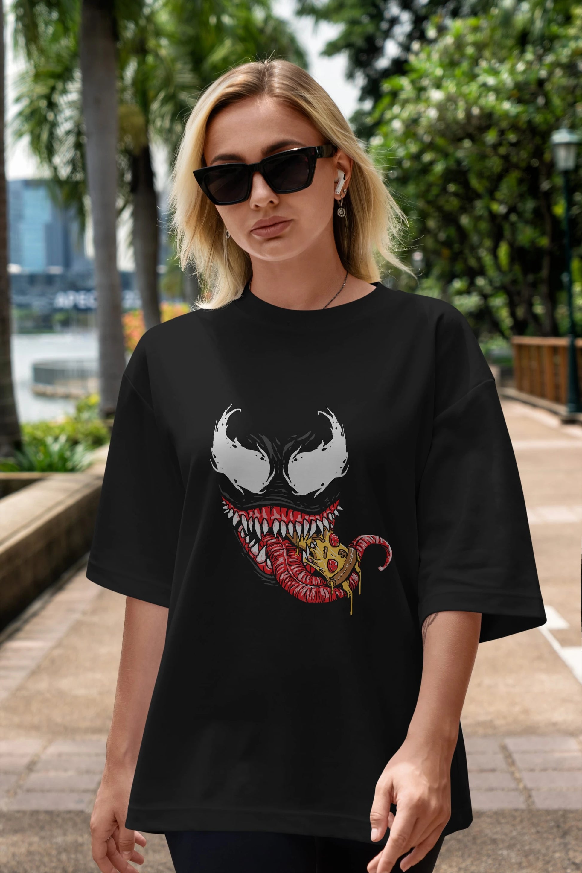 Venom (1) Ön Baskılı Oversize t-shirt Erkek Kadın Unisex %100 Pamuk Bisiklet Yaka tişort