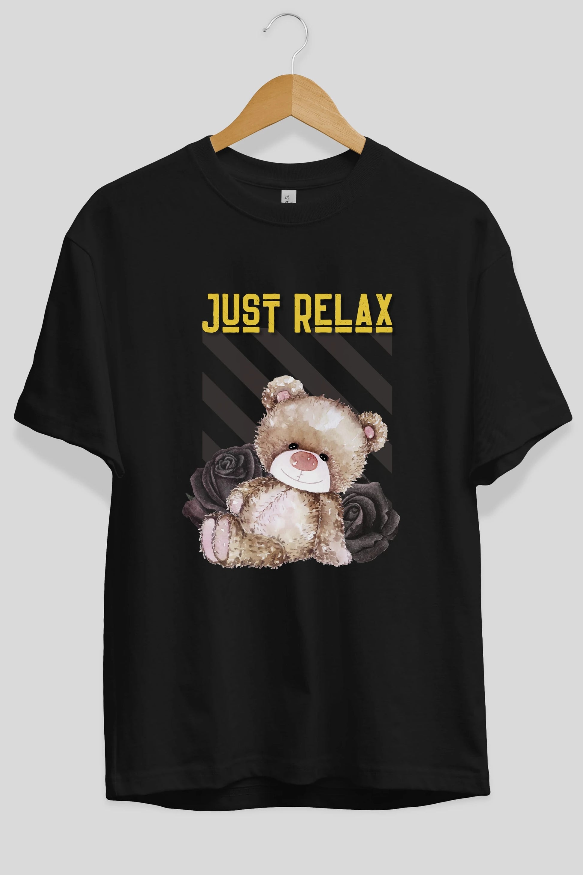 Just Relax Teddy Bear Ön Baskılı Oversize t-shirt Erkek Kadın Unisex