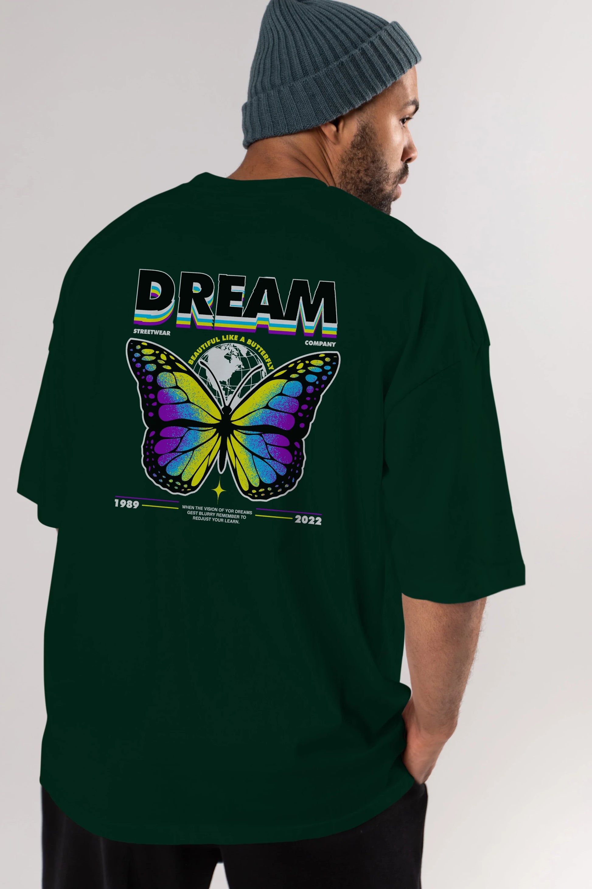 Dream Company Arka Baskılı Oversize t-shirt Erkek Kadın Unisex