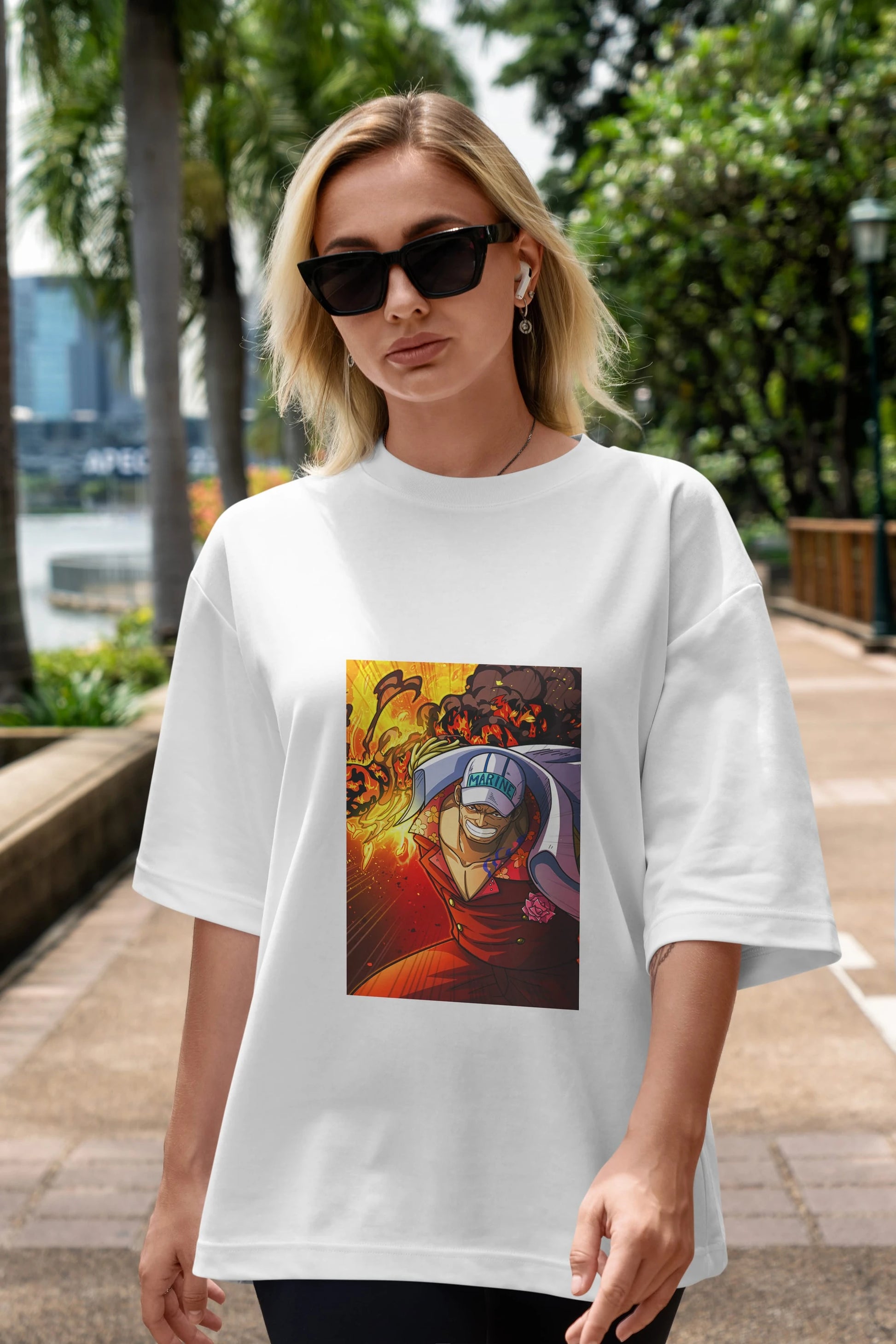 Sakazuki Anime Ön Baskılı Oversize t-shirt Erkek Kadın Unisex