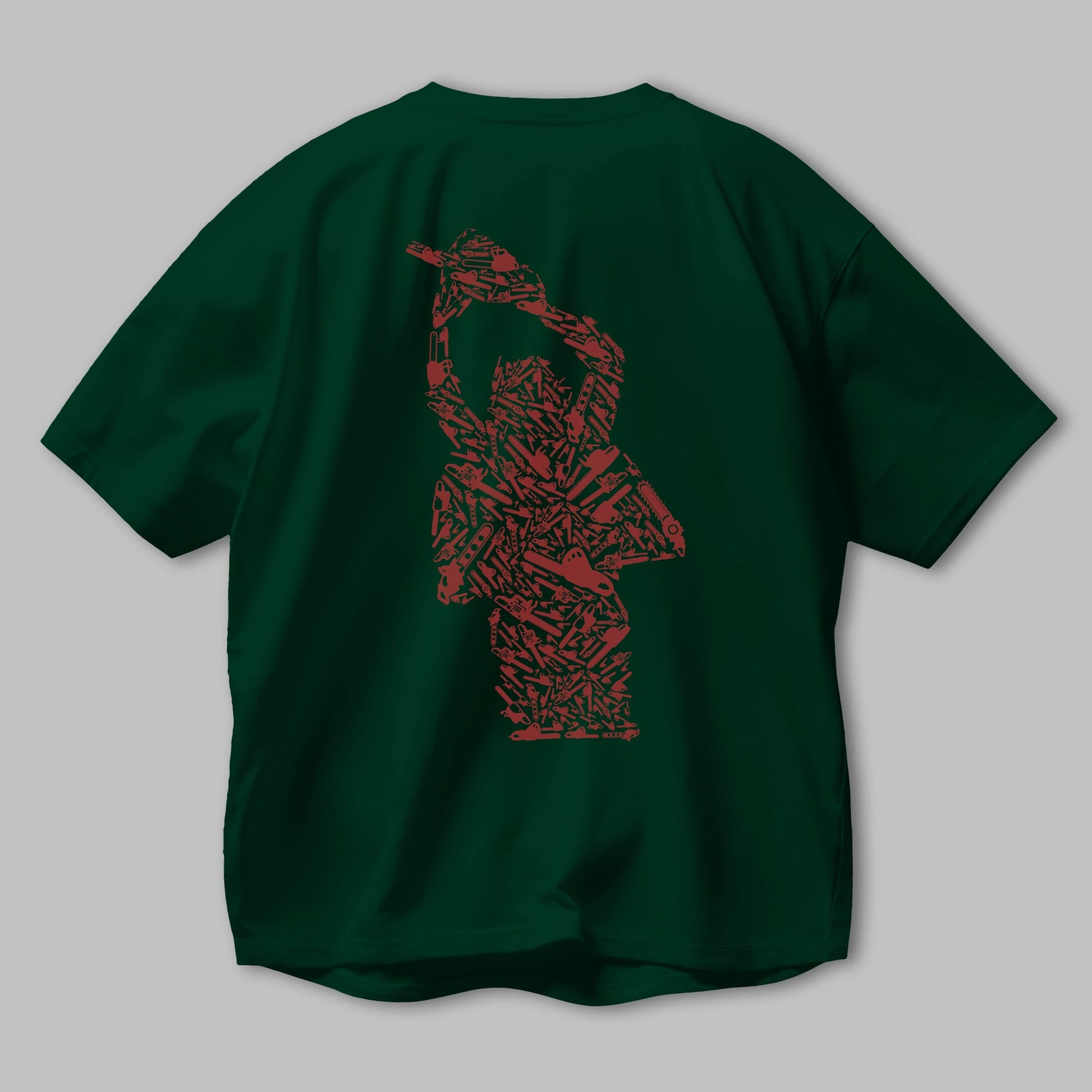 Chainsaw Arka Baskılı Oversize t-shirt %100 pamuk Erkek Kadın Unisex