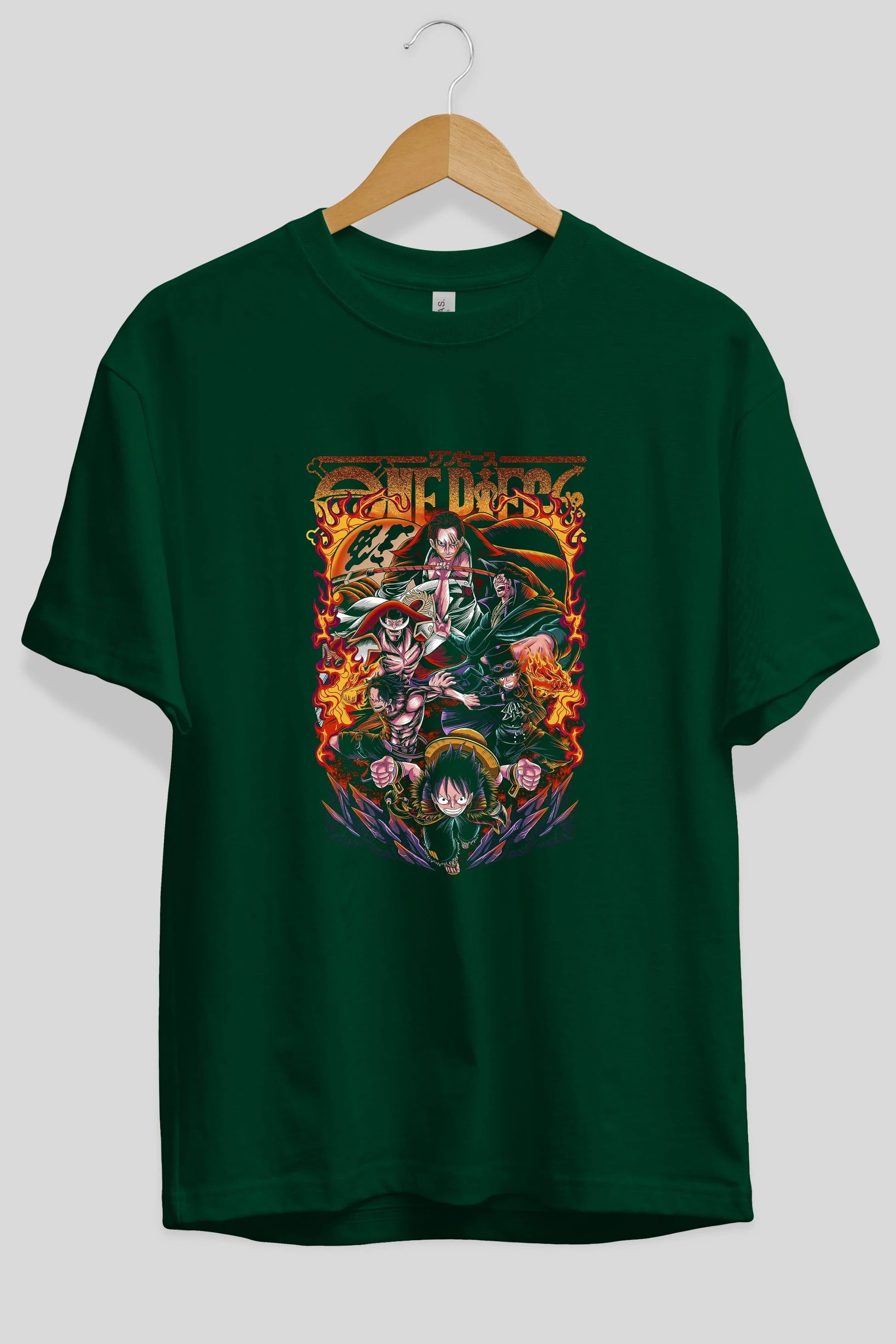 ONE PIECE (3) Anime Ön Baskılı Oversize t-shirt %100 pamuk Erkek Kadın Unisex