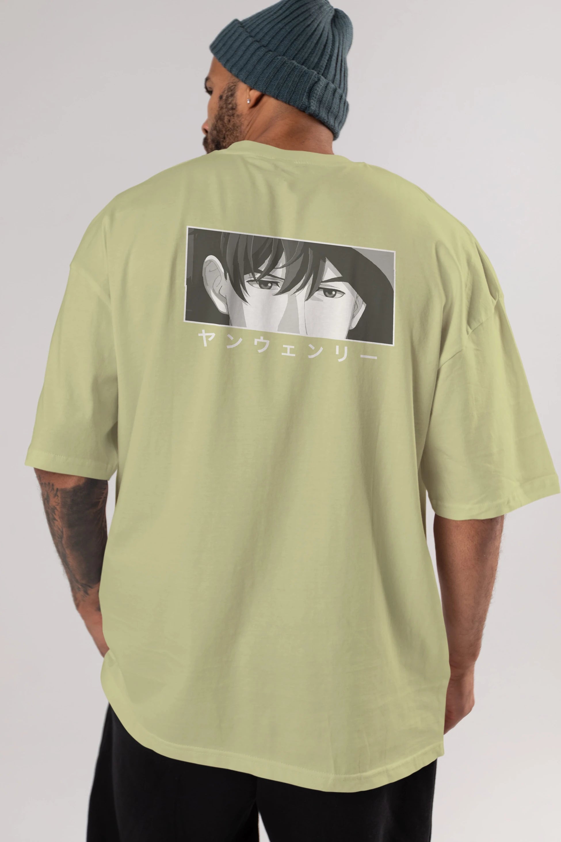 Wen-li Yang 1 Anime Arka Baskılı Oversize t-shirt Erkek Kadın Unisex