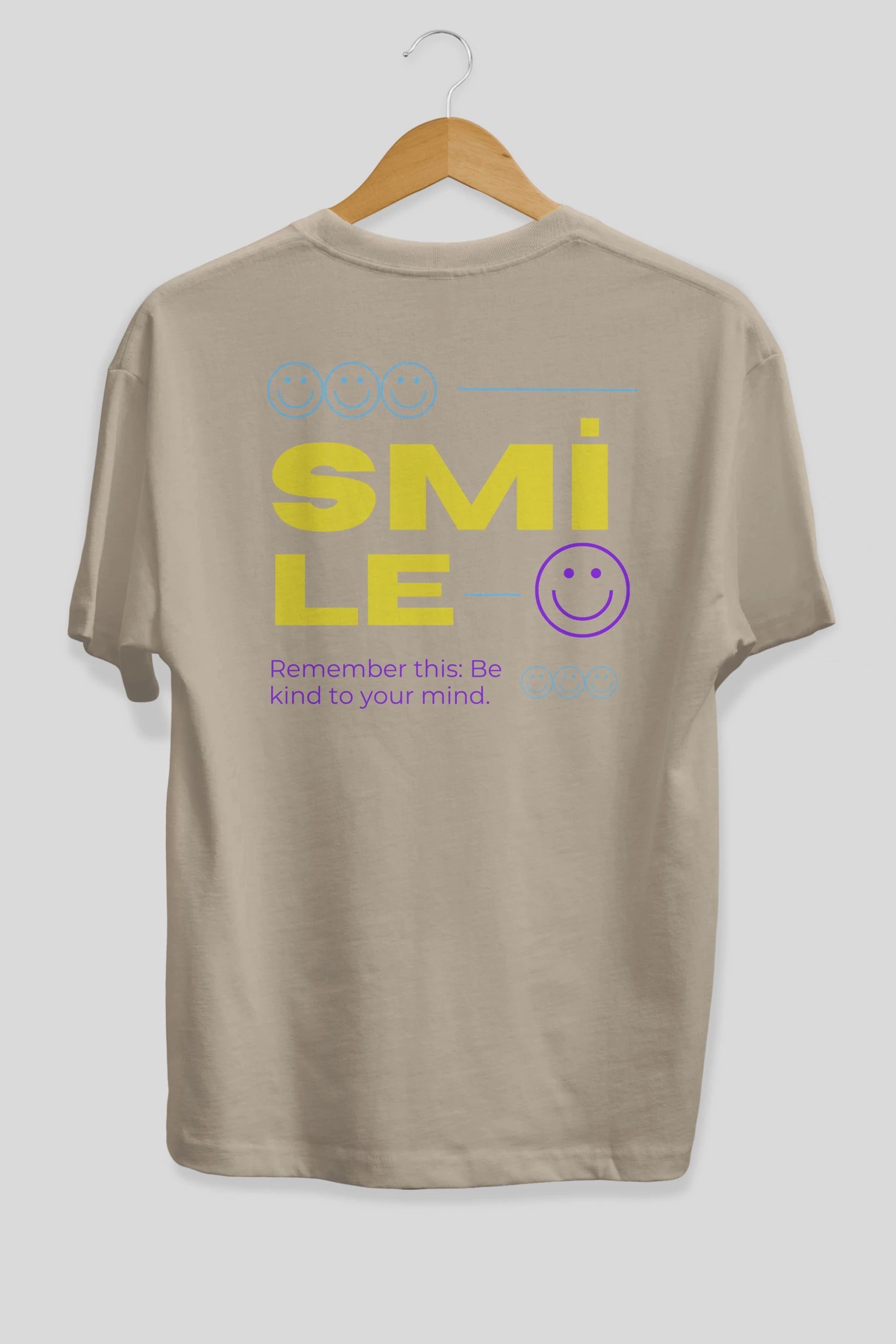 Smile Yazılı 2 Arka Baskılı Oversize t-shirt Erkek Kadın Unisex