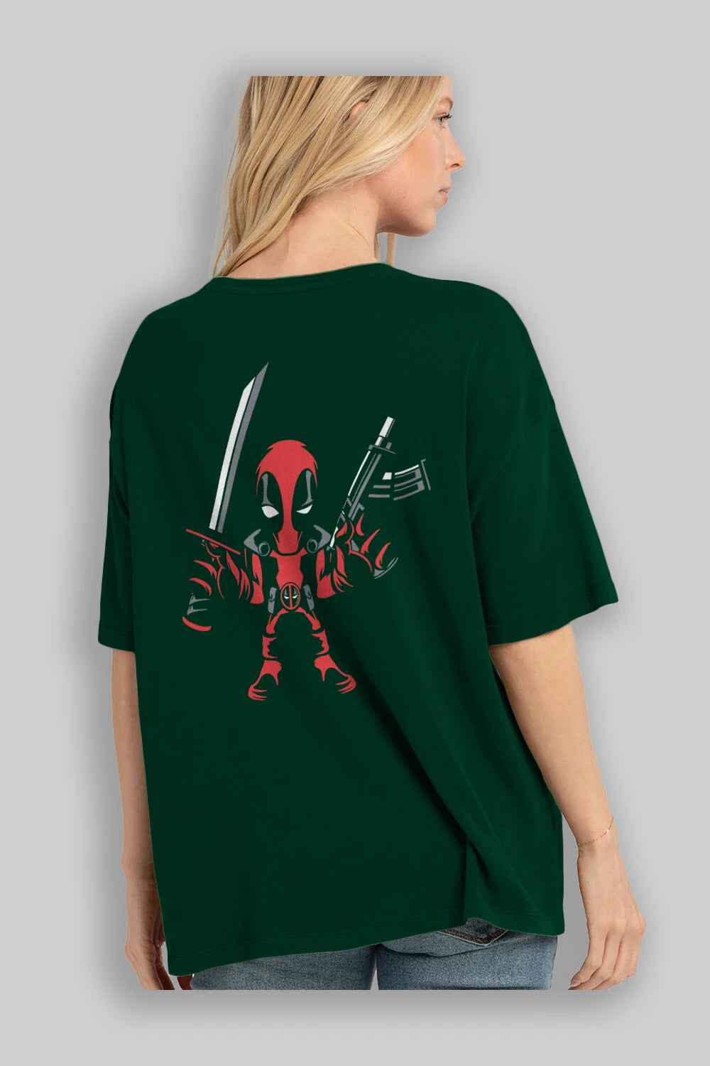 Deadpool (11) Arka Baskılı Oversize t-shirt Erkek Kadın Unisex %100 Pamuk Bisiklet Yaka tişort