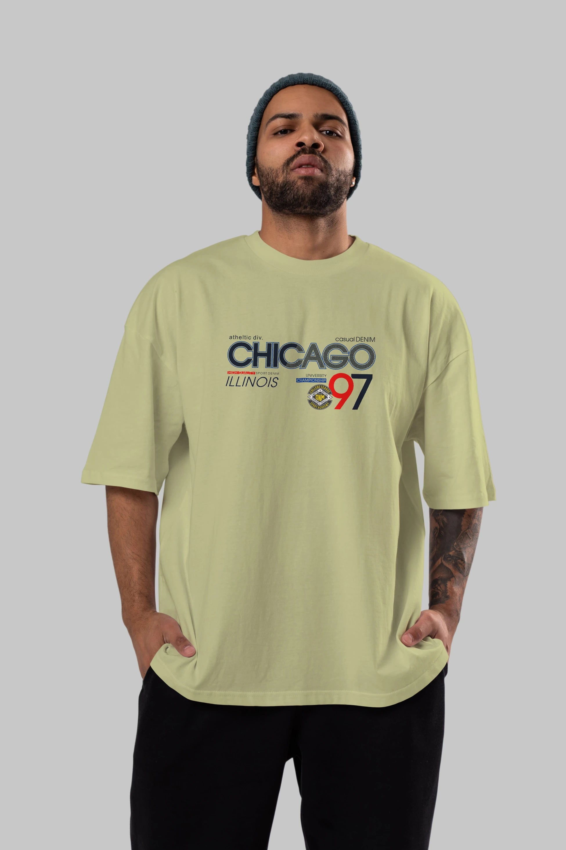 Chicago 97 Ön Baskılı Oversize t-shirt Erkek Kadın Unisex