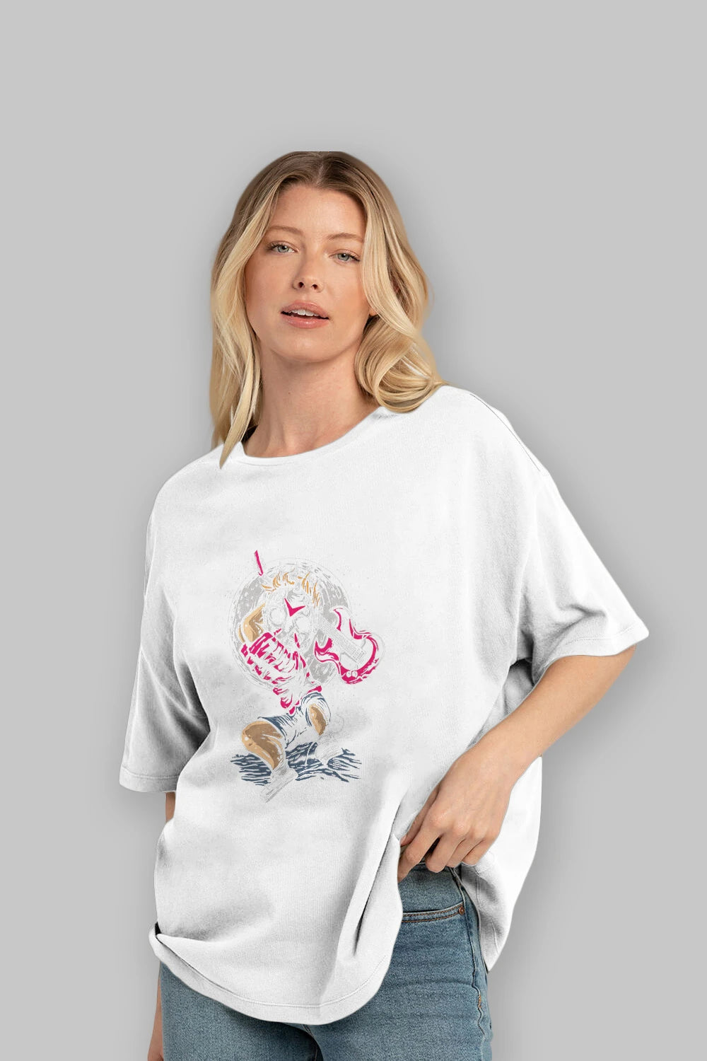 Break The Noise Ön Baskılı Oversize t-shirt Erkek Kadın Unisex %100 Pamuk tişort