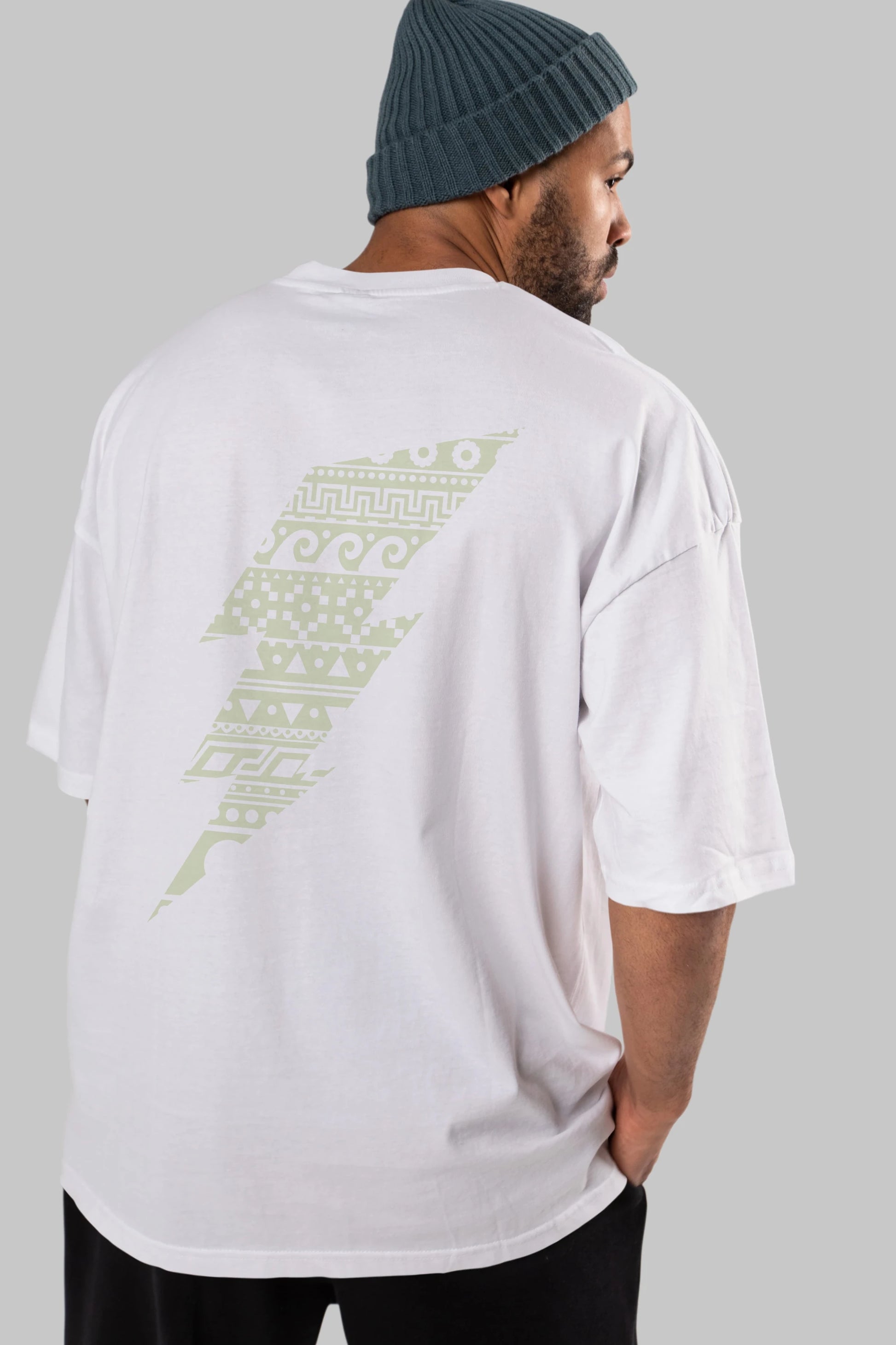 Thunderbolt Arka Baskılı Oversize t-shirt %100 pamuk Erkek Kadın Unisex