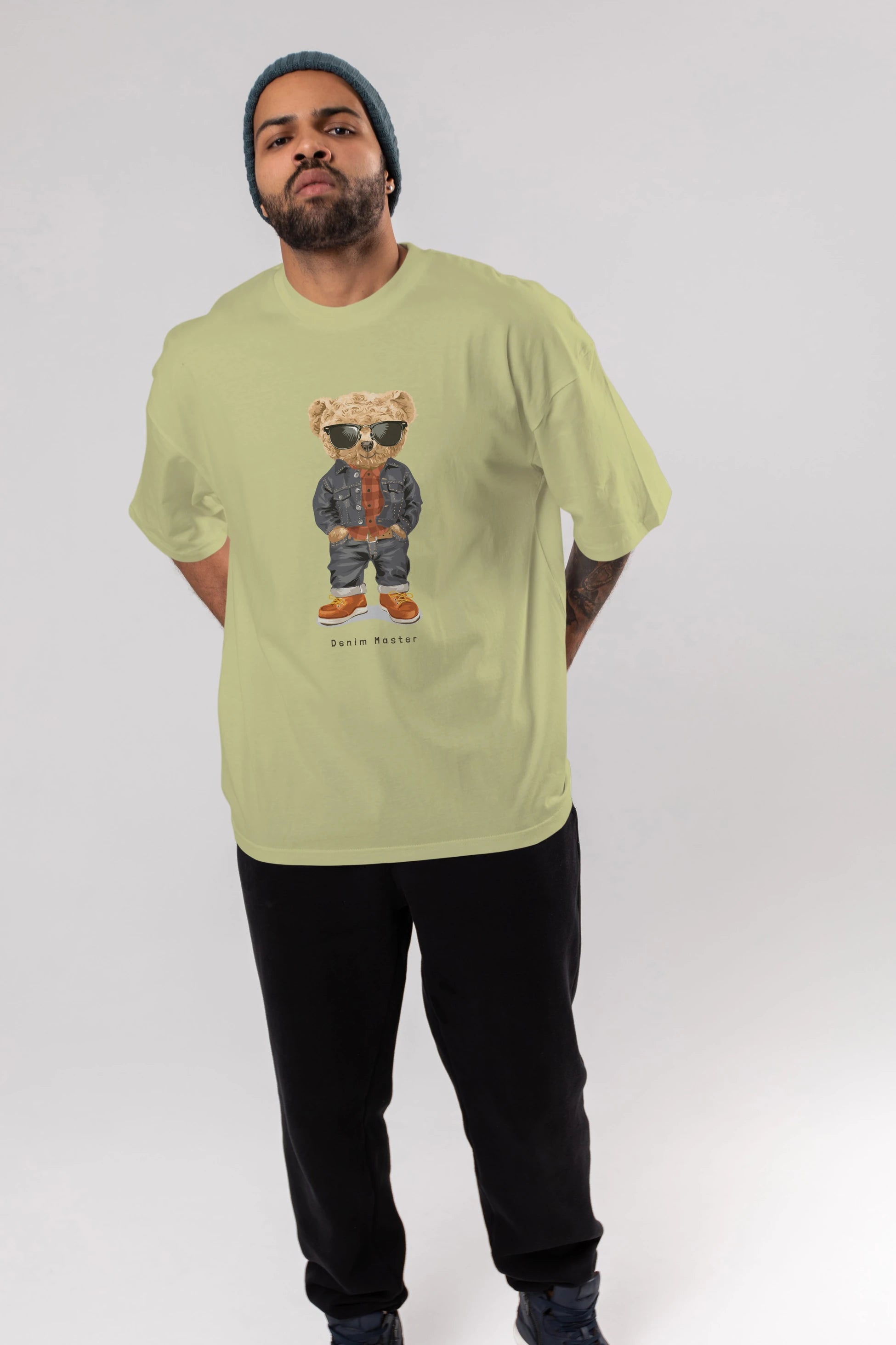 Teddy Bear Tarz Ön Baskılı Oversize t-shirt Erkek Kadın Unisex %100 Pamuk
