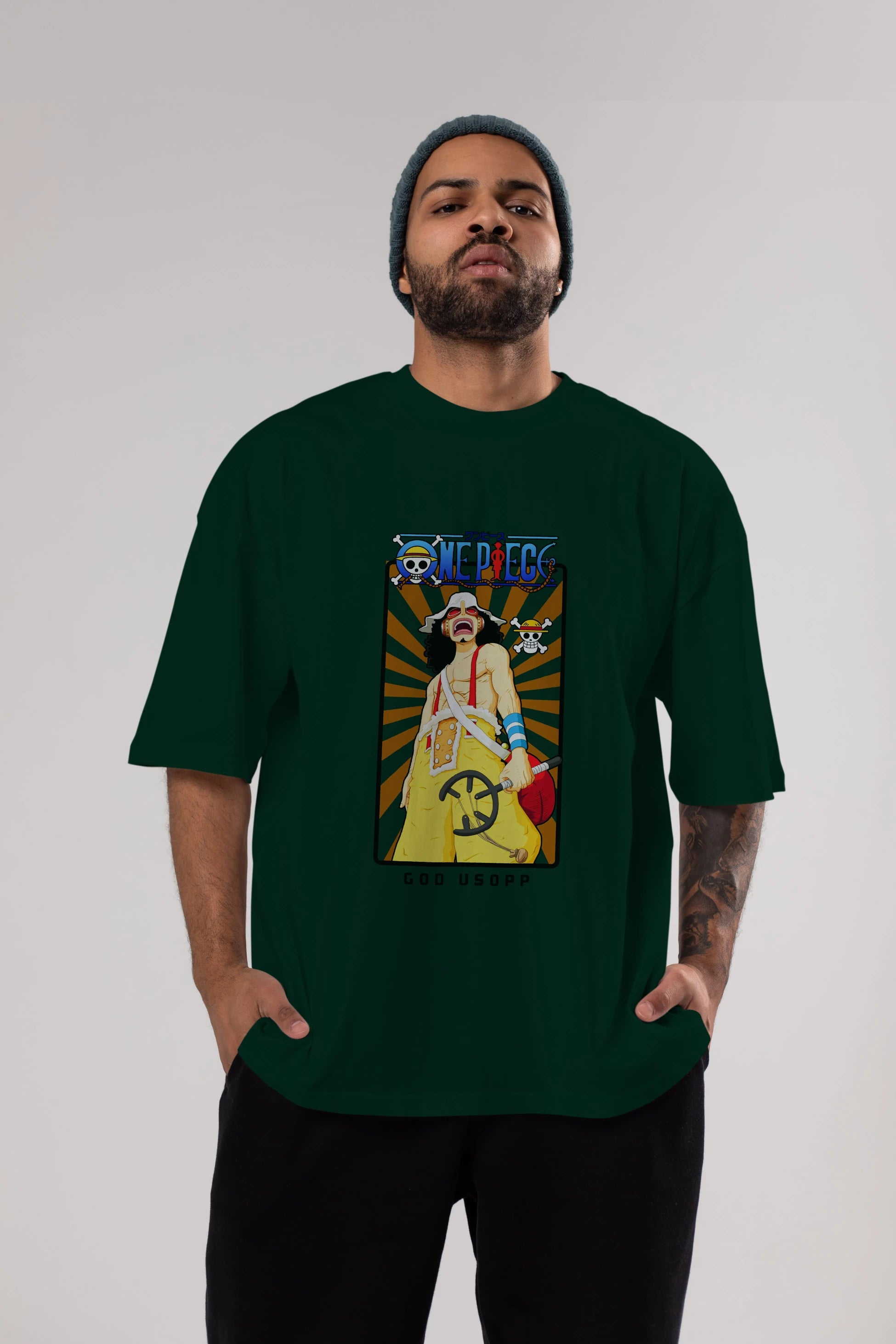 Usopp Anime Ön Baskılı Oversize t-shirt Erkek Kadın Unisex
