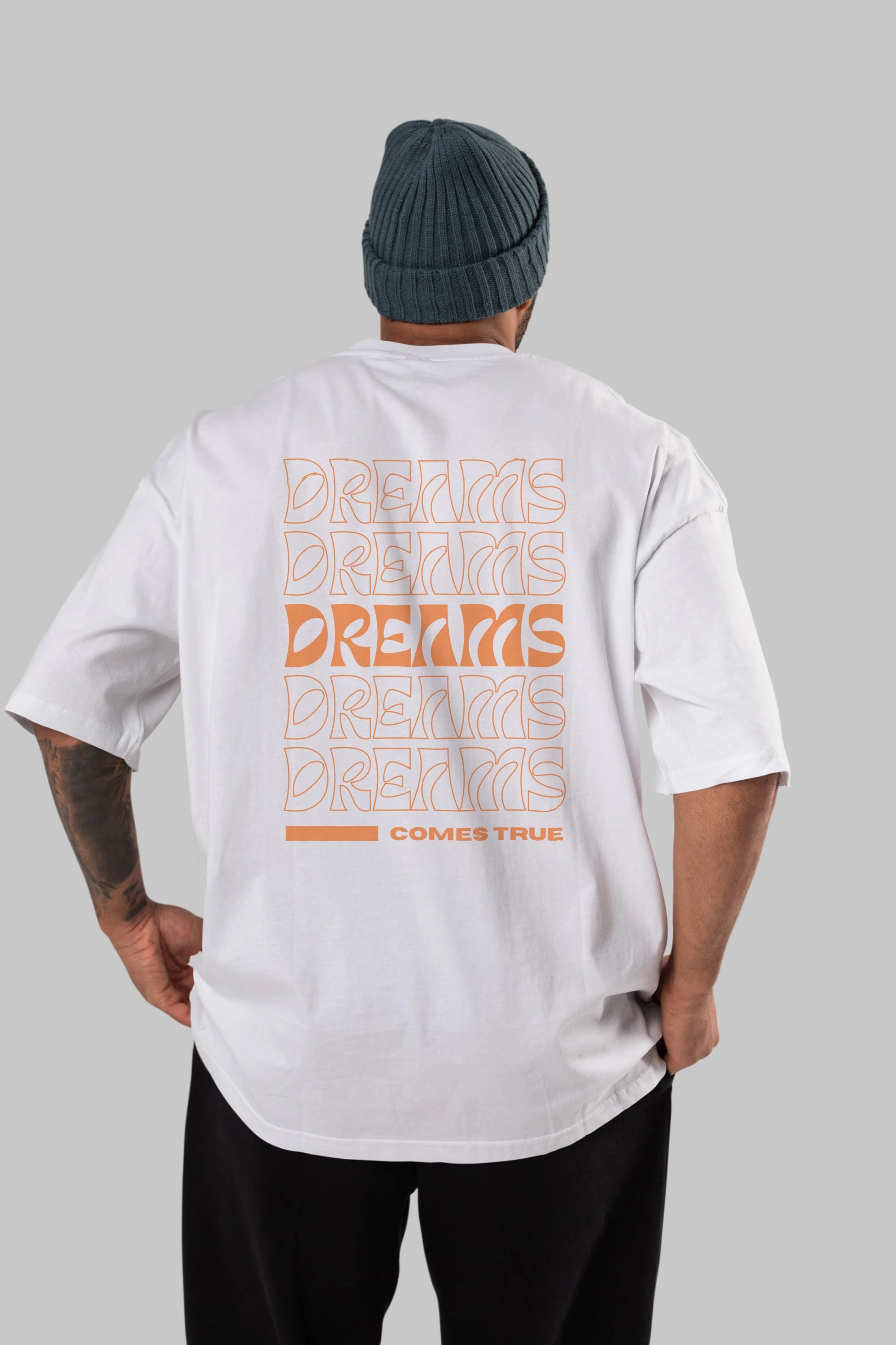 Dreams Yazılı Arka Baskılı Oversize t-shirt Erkek Kadın Unisex