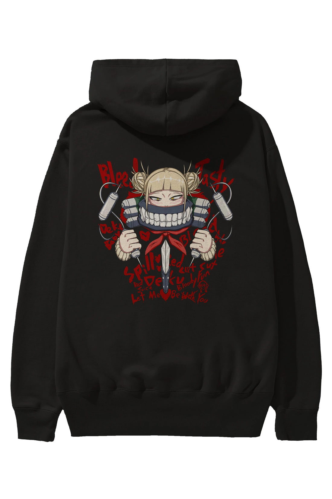Himiko Toga 1 Anime Arka Baskılı Hoodie Oversize Kapüşonlu Sweatshirt Erkek Kadın Unisex