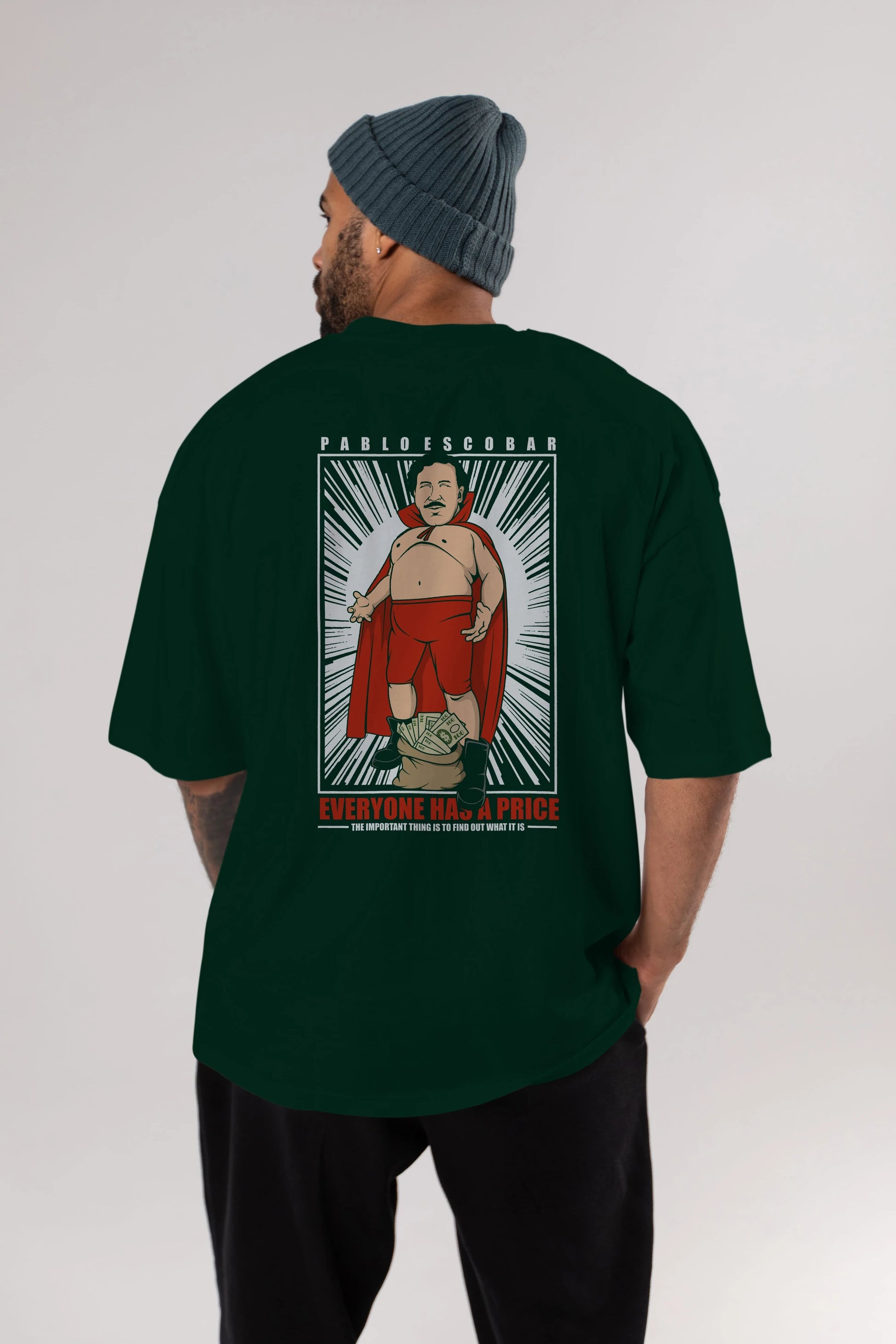 Pablo Escobar Luchador Arka Baskılı Oversize t-shirt Erkek Kadın Unisex %100 Pamuk tişort