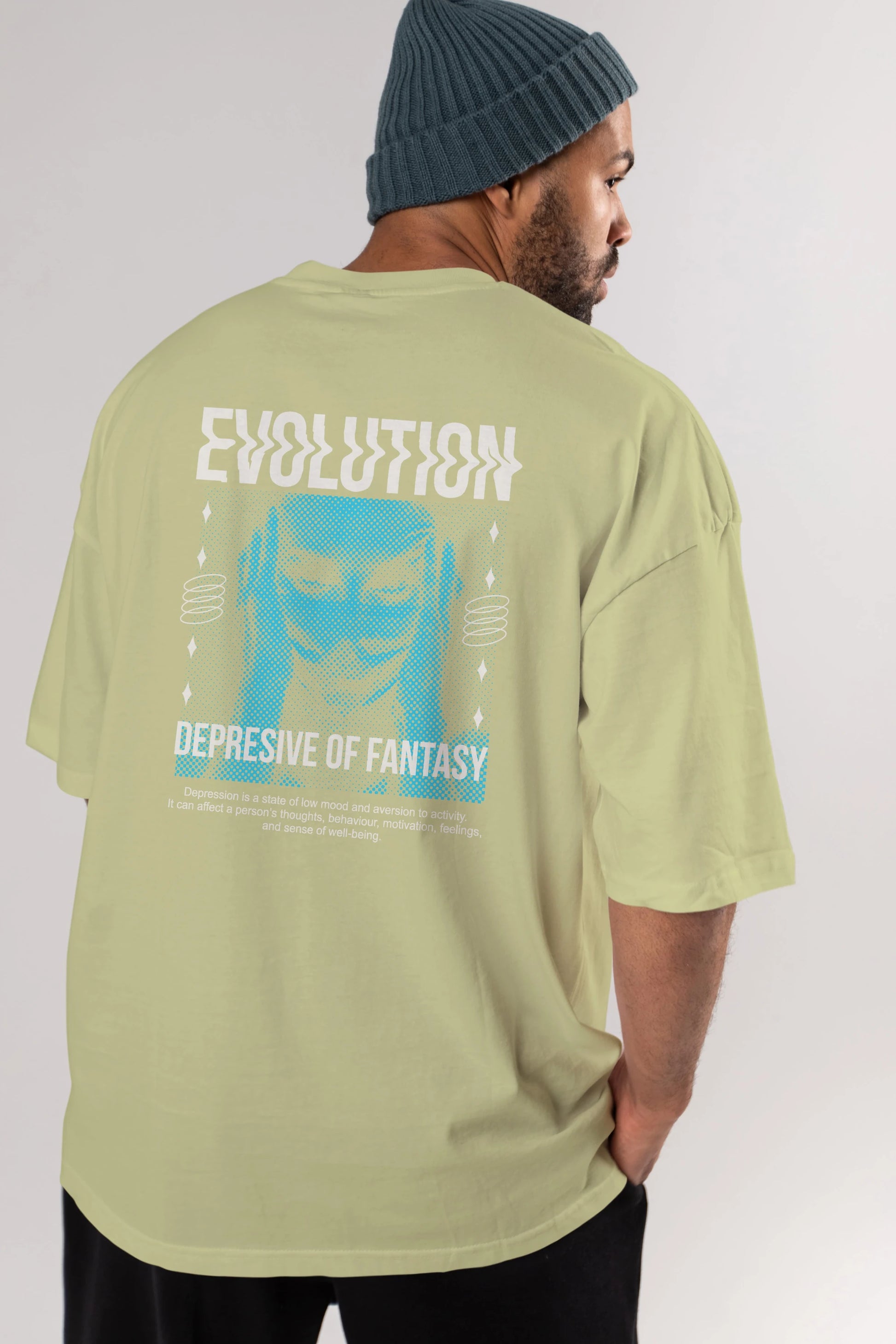 Evolution Arka Baskılı Oversize t-shirt Erkek Kadın Unisex