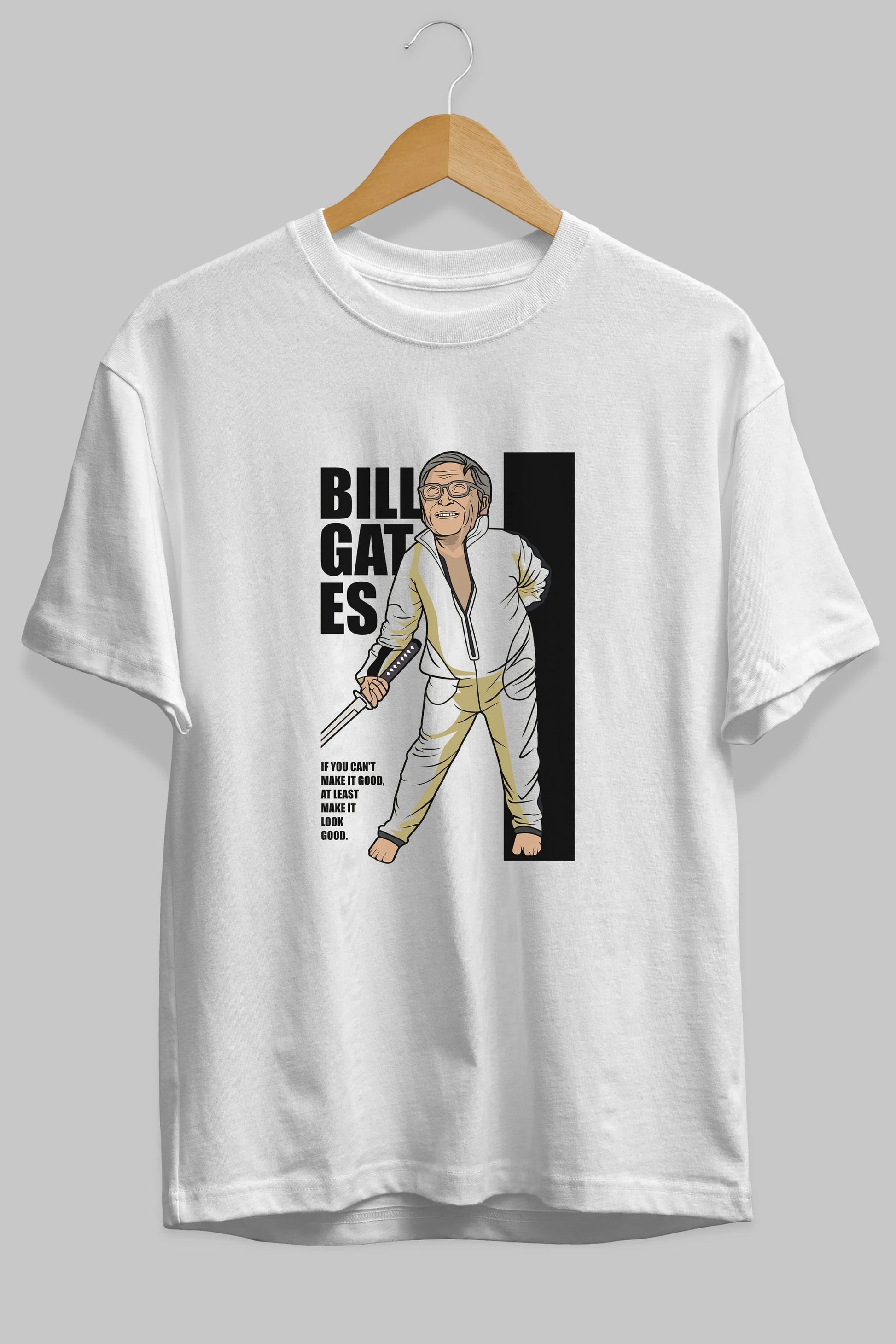 Bill Gates Ön Baskılı Oversize t-shirt Erkek Kadın Unisex %100 Pamuk tişort