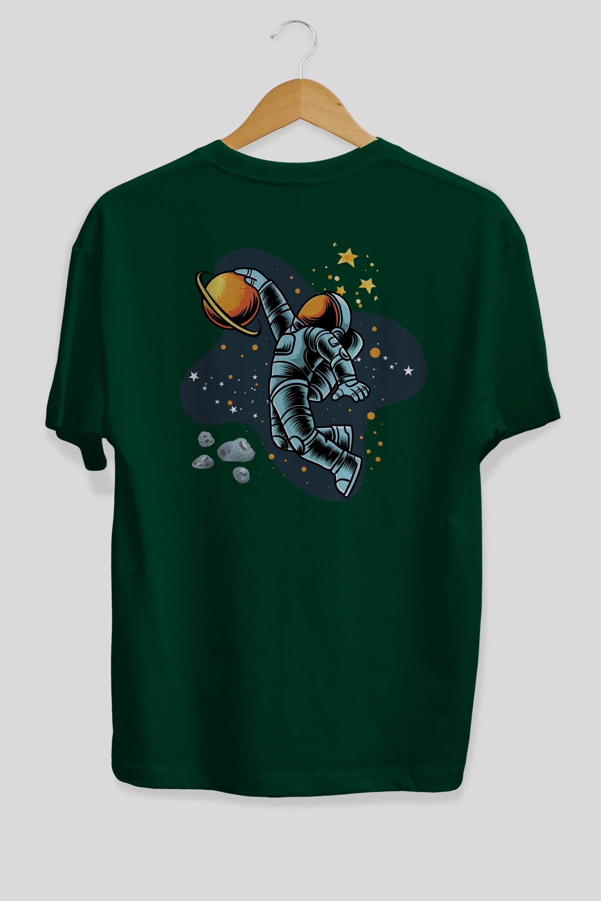 Astronot Basketbol Arka Baskılı Oversize t-shirt Erkek Kadın Unisex