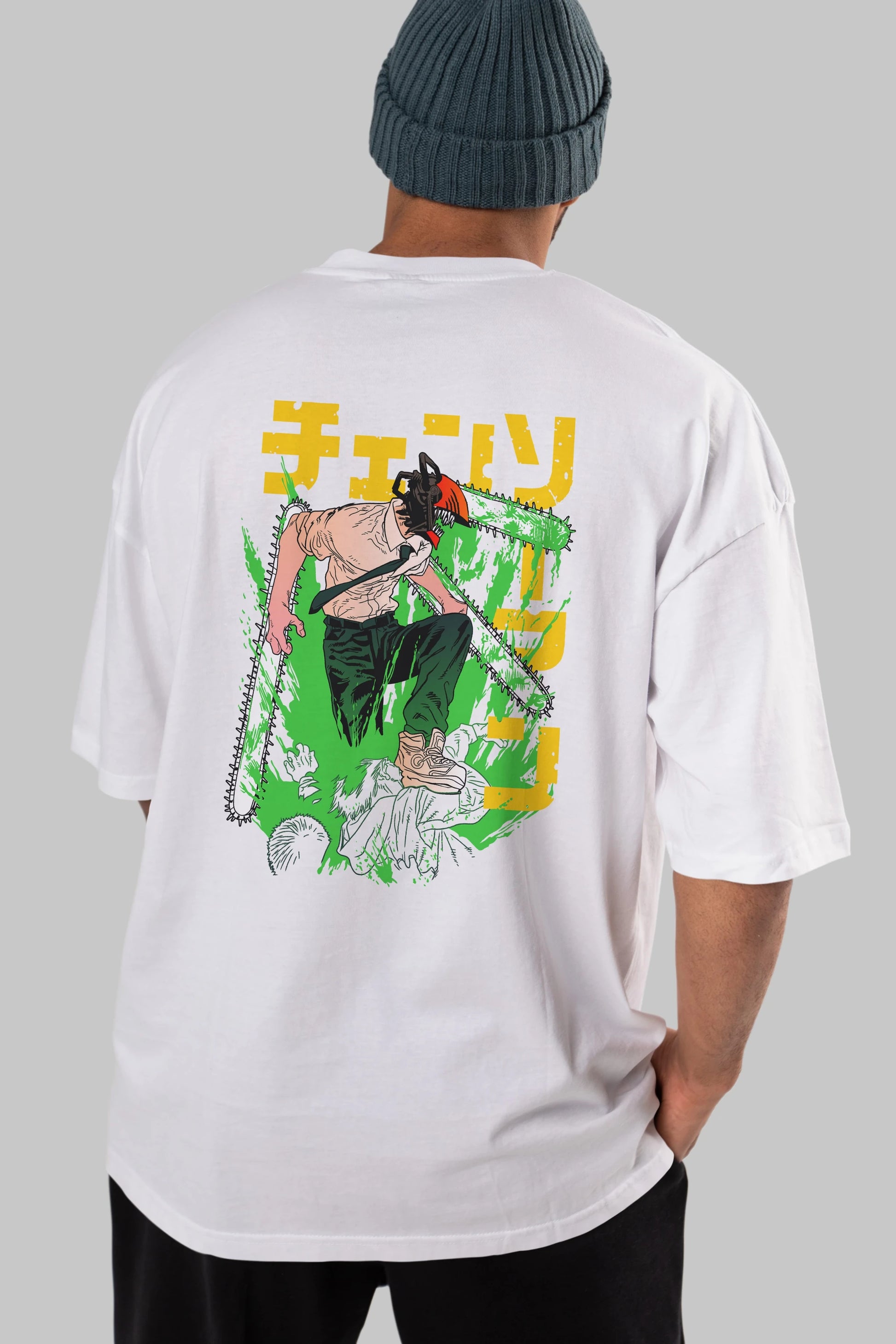 CHAINSAWMAN DENJI Anime Arka Baskılı Oversize t-shirt Erkek Kadın Unisex
