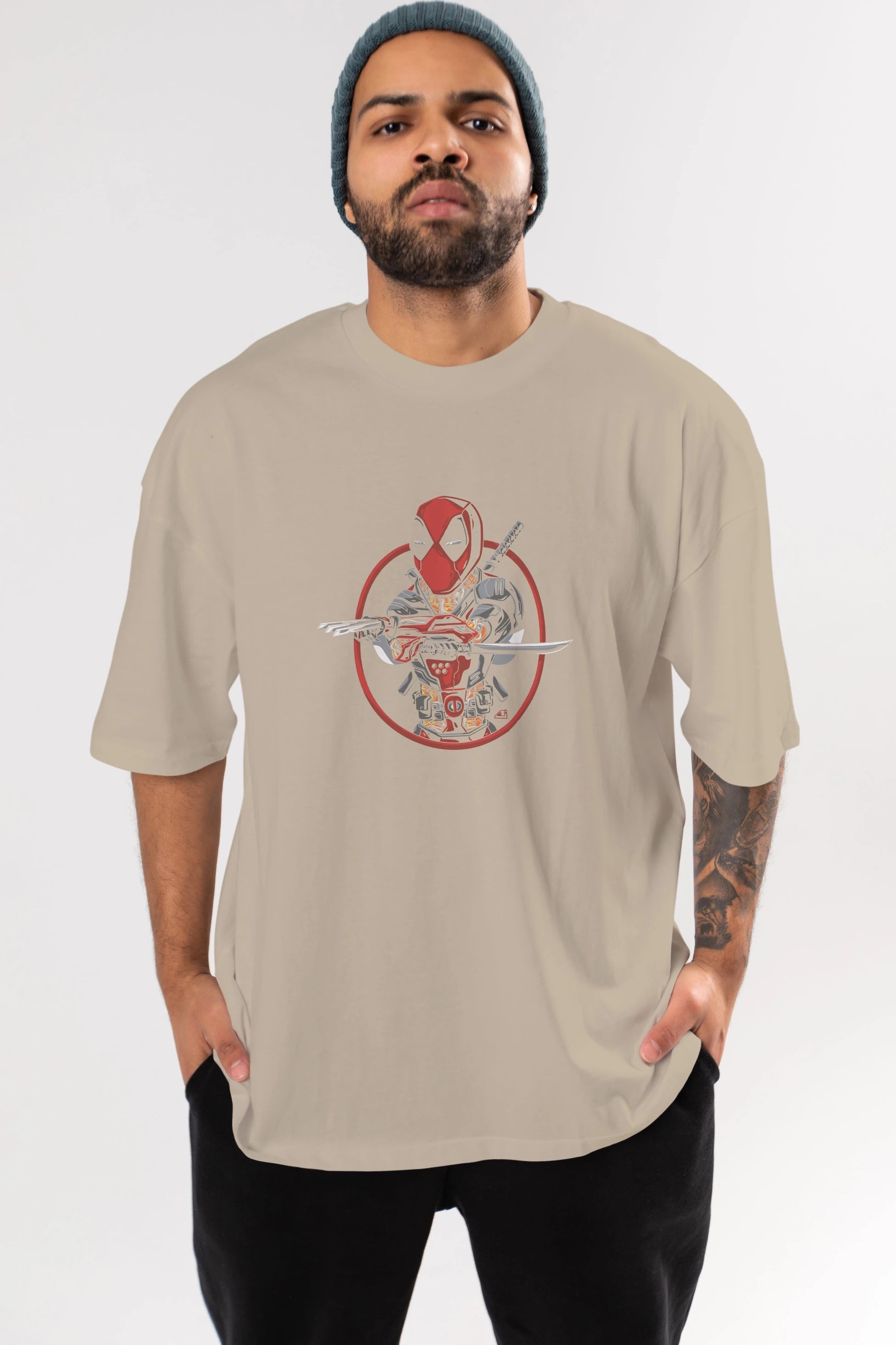 Deadpool (5) Ön Baskılı Oversize t-shirt Erkek Kadın Unisex %100 Pamuk Bisiklet Yaka tişort