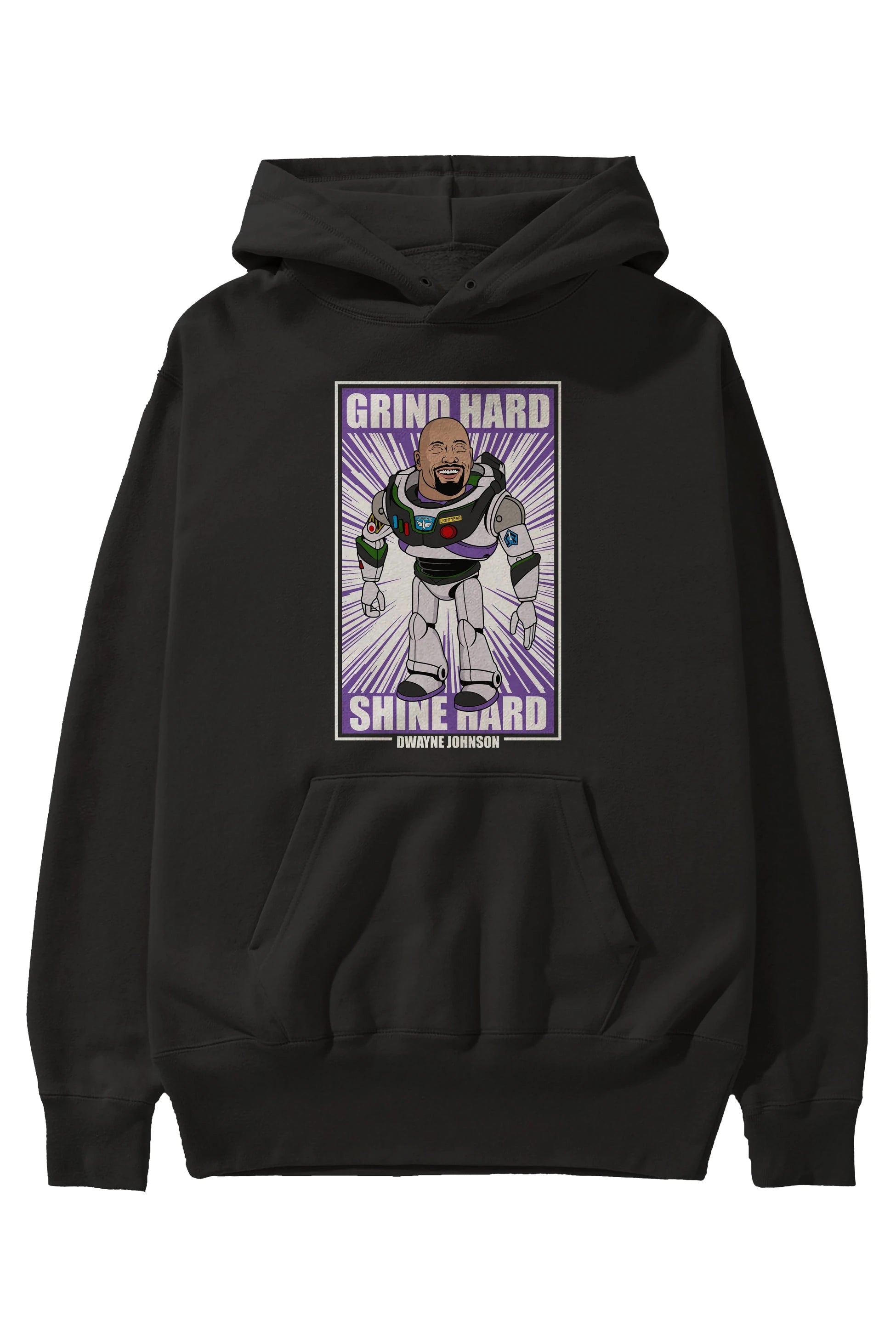 Dwayne Johnson Buzz Lightyear Ön Baskılı Hoodie Oversize Kapüşonlu Sweatshirt Erkek Kadın Unisex