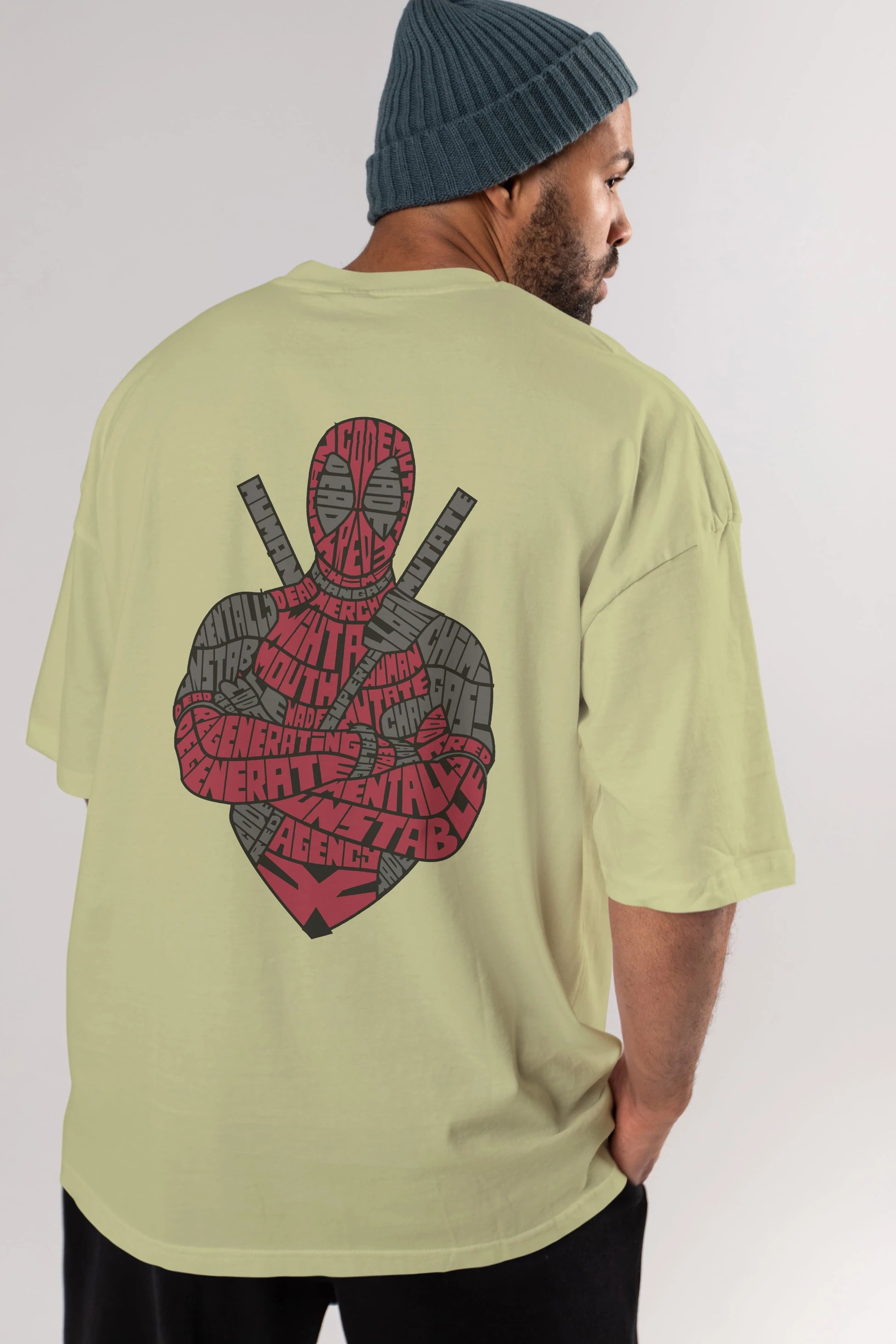 Dead Red Arka Baskılı Oversize t-shirt %100 pamuk Erkek Kadın Unisex