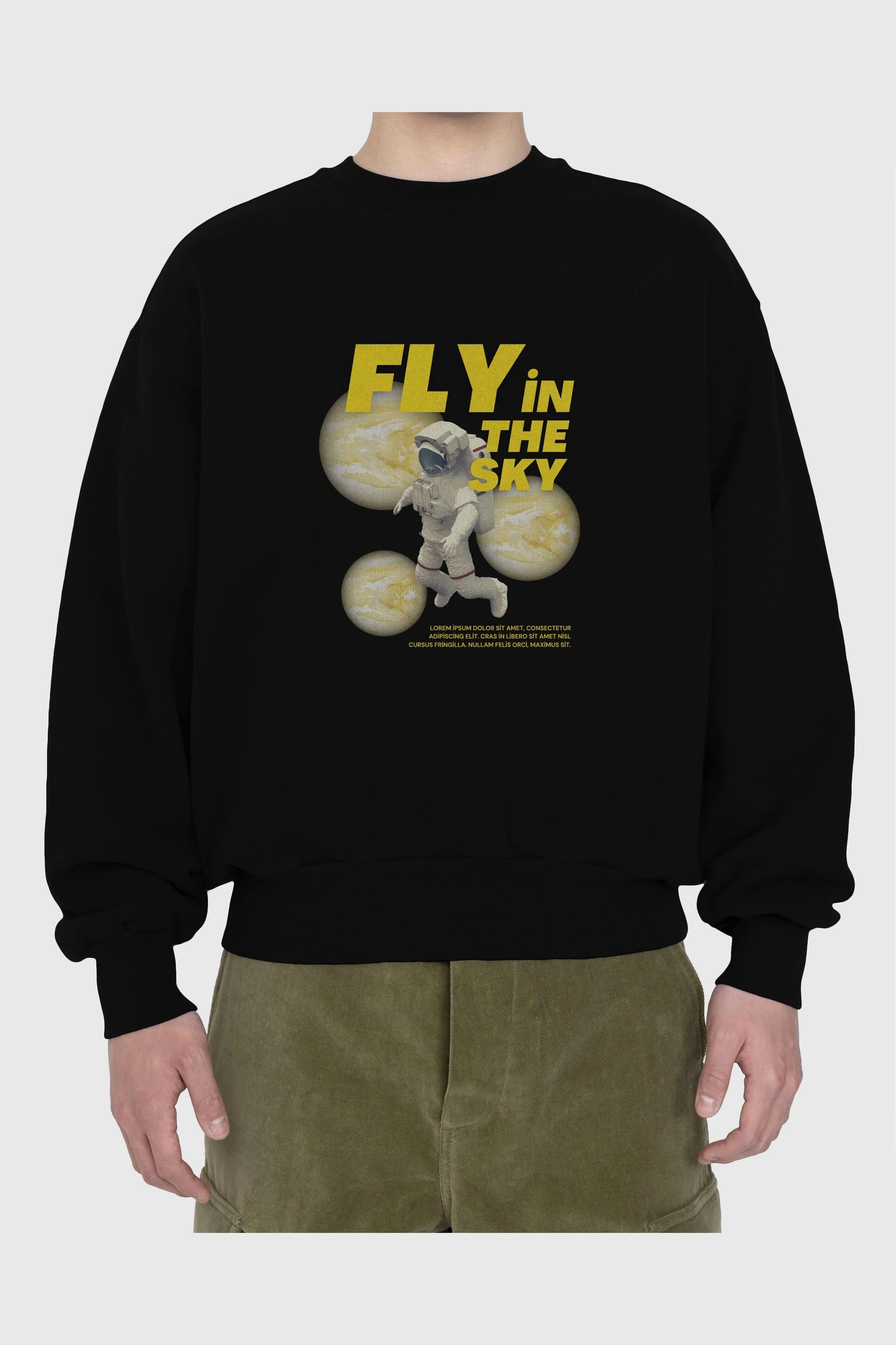 Fly in The Sky Ön Baskılı Oversize Sweatshirt Erkek Kadın Unisex